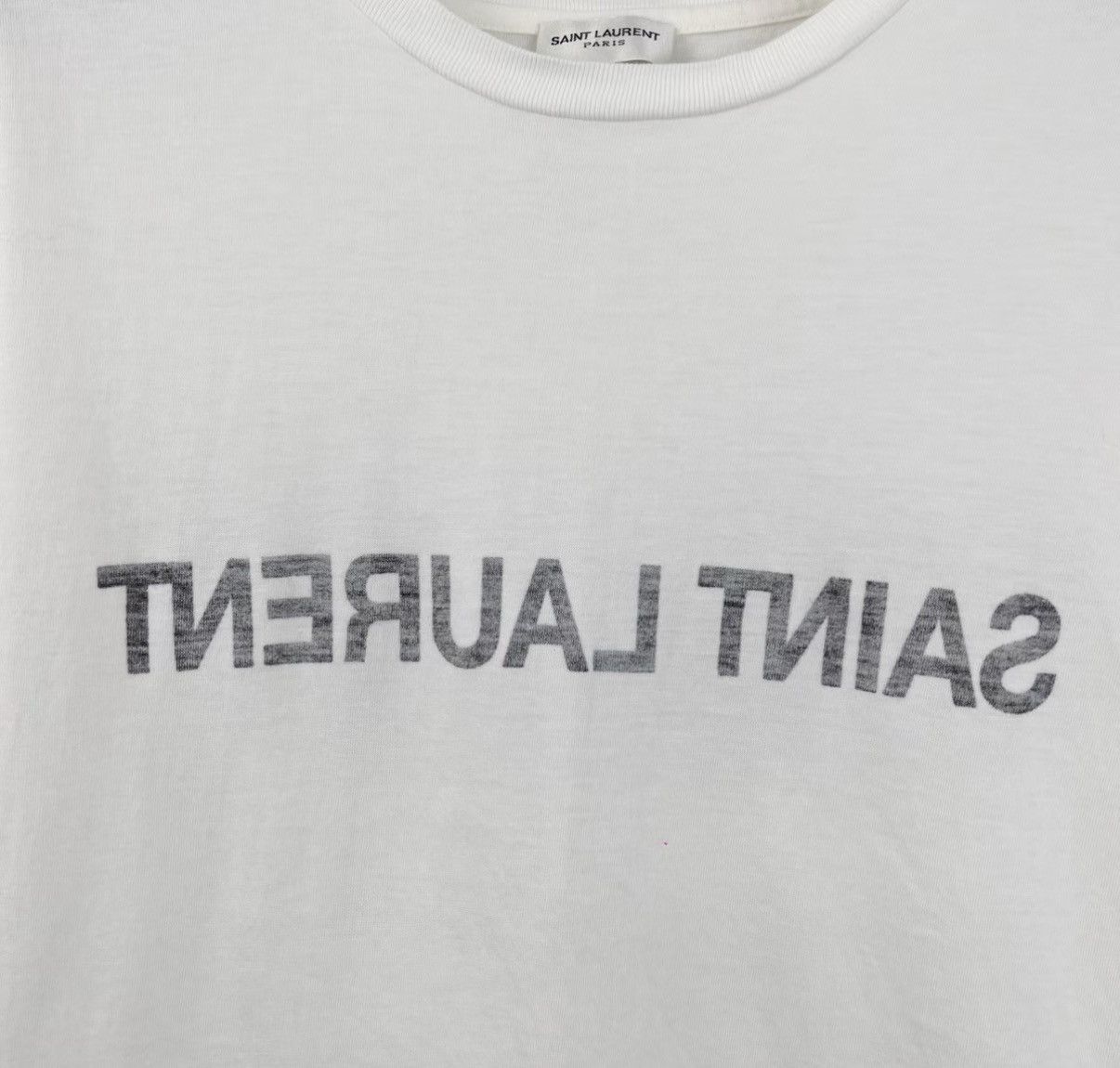 Saint Laurent Paris Saint Laurent SLP Logo Print Short Sleeve K12 Size XS / US 0-2 / IT 36-38 - 4 Thumbnail