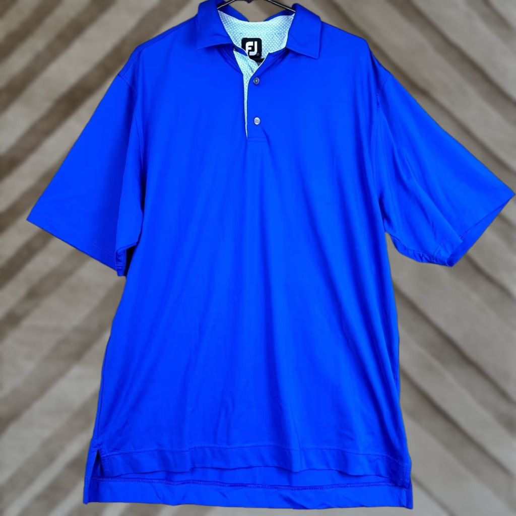 Footjoy FootJoy Mens Polo Shirt Blue Golf Athleisure Quick Dry Stretch Large Regular Short Sleeve Button-Down Collared Shirt Size US L / EU 52-54 / 3 - 1 Thumbnail
