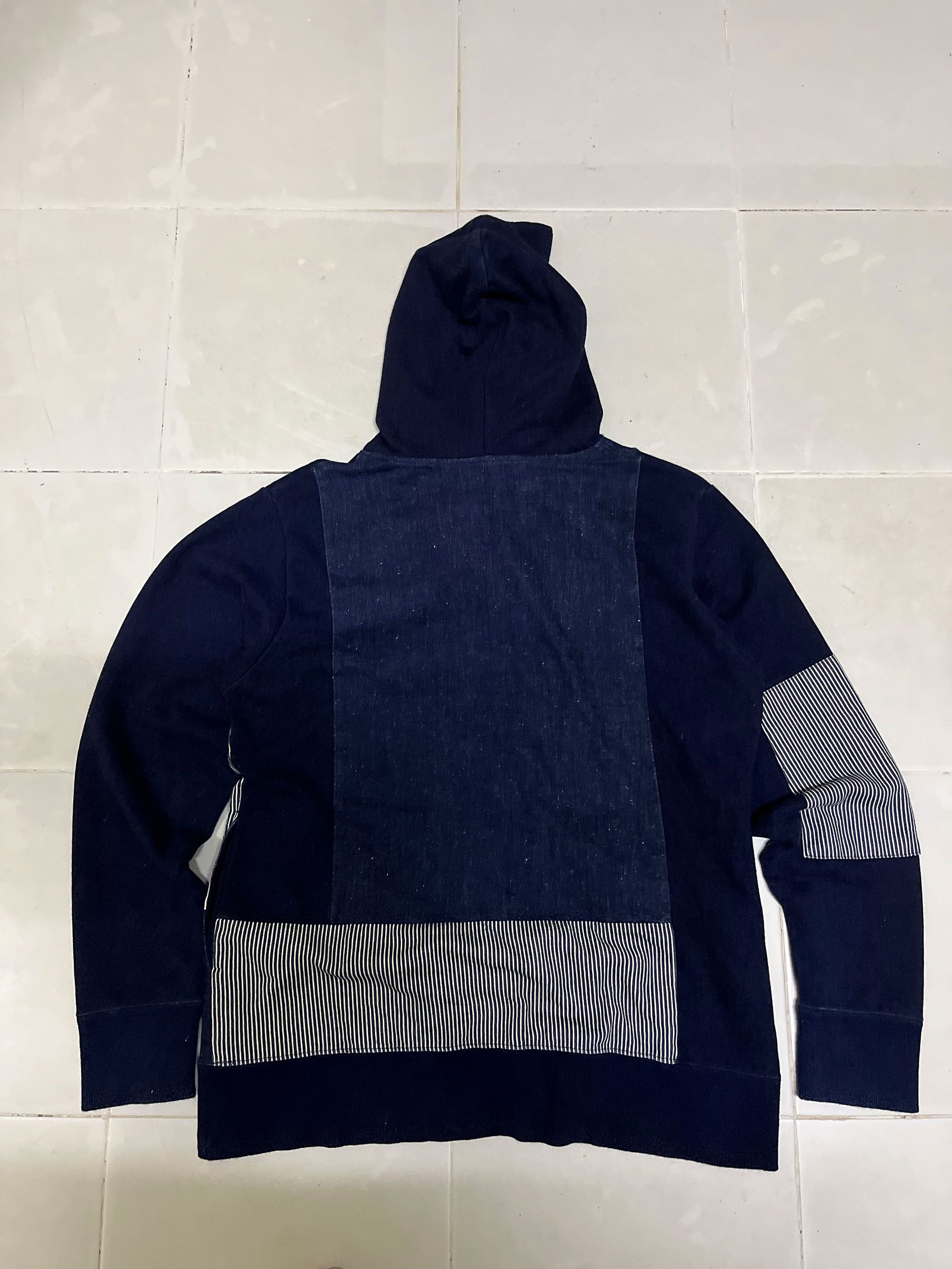 Arts & Science Modern Design Patchwork Indigo Hoodie Sweater Sweatshirt Size US L / EU 52-54 / 3 - 4 Thumbnail