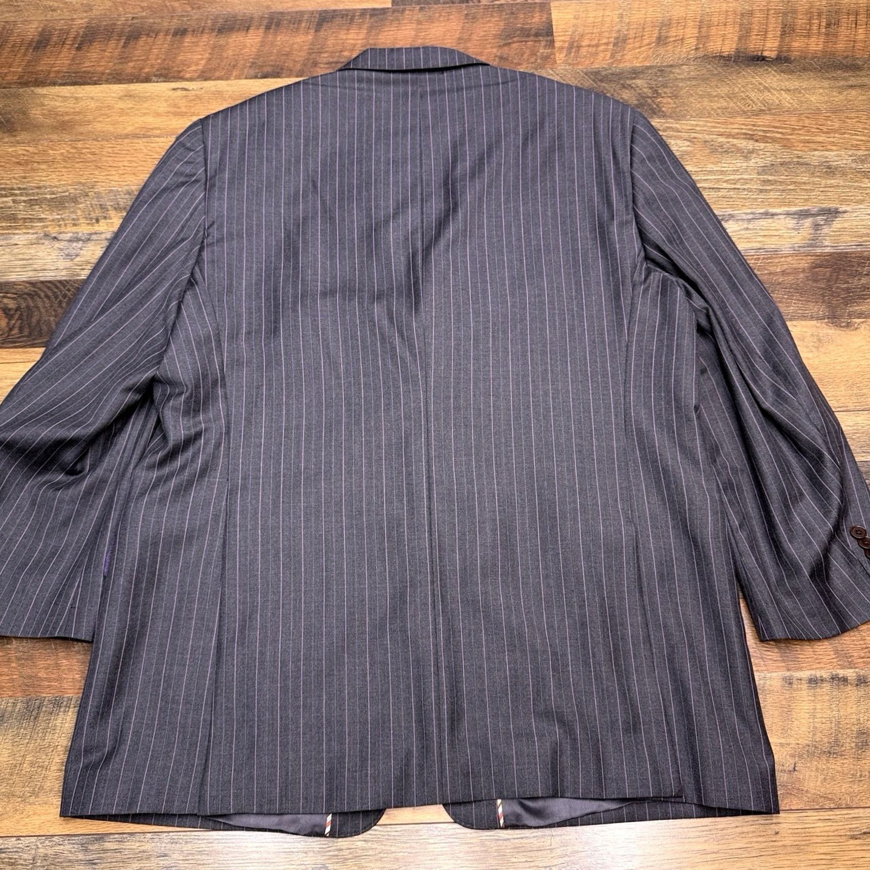Paul Smith Paul Smith Suit 46R Gray Purple Striped Wool Pants 38x28 Two Piece Wool Suit Mens Regular 2 Piece Notch Lapel Dry Clean Only Vintage No Size 46R - 3 Thumbnail