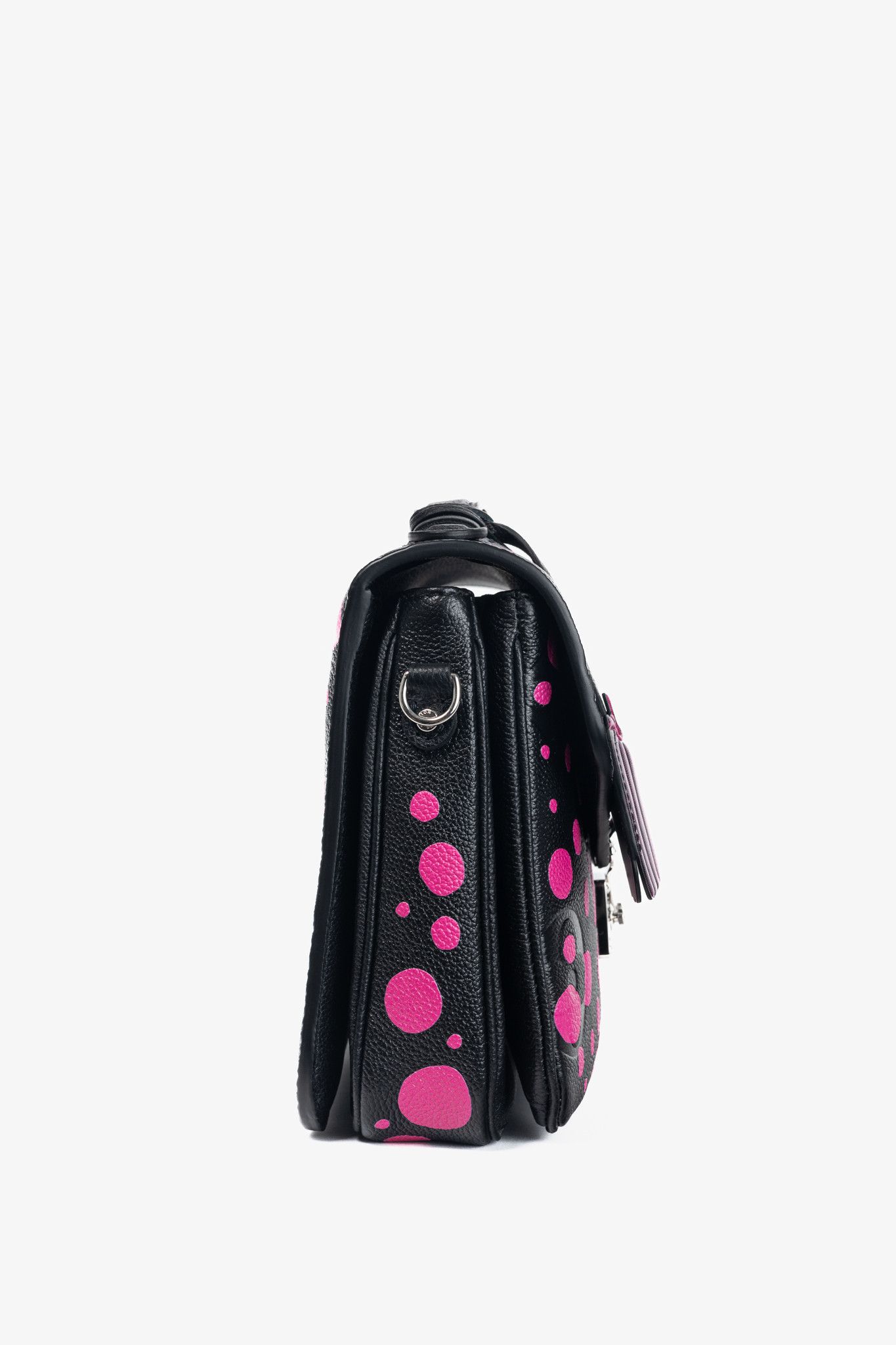 Louis Vuitton × Yayoi Kusama Louis Vuitton Pochette Metis MM Black & Fuchsia Satchel Size ONE SIZE - 3 Thumbnail