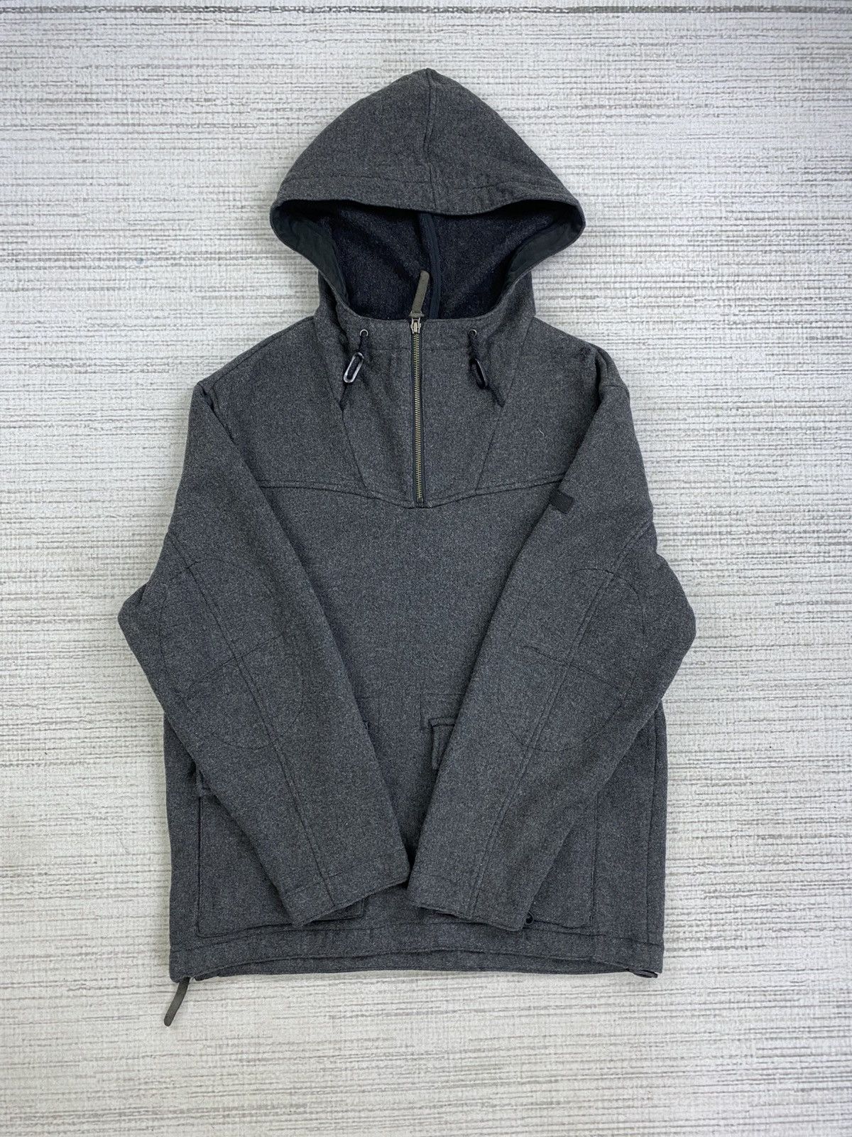 Gap × Japanese Brand × Vintage Vtg GAP Pullover Anorak Double Pocket Wool Hoodie Jacket Size US M / EU 48-50 / 2 - 5 Thumbnail