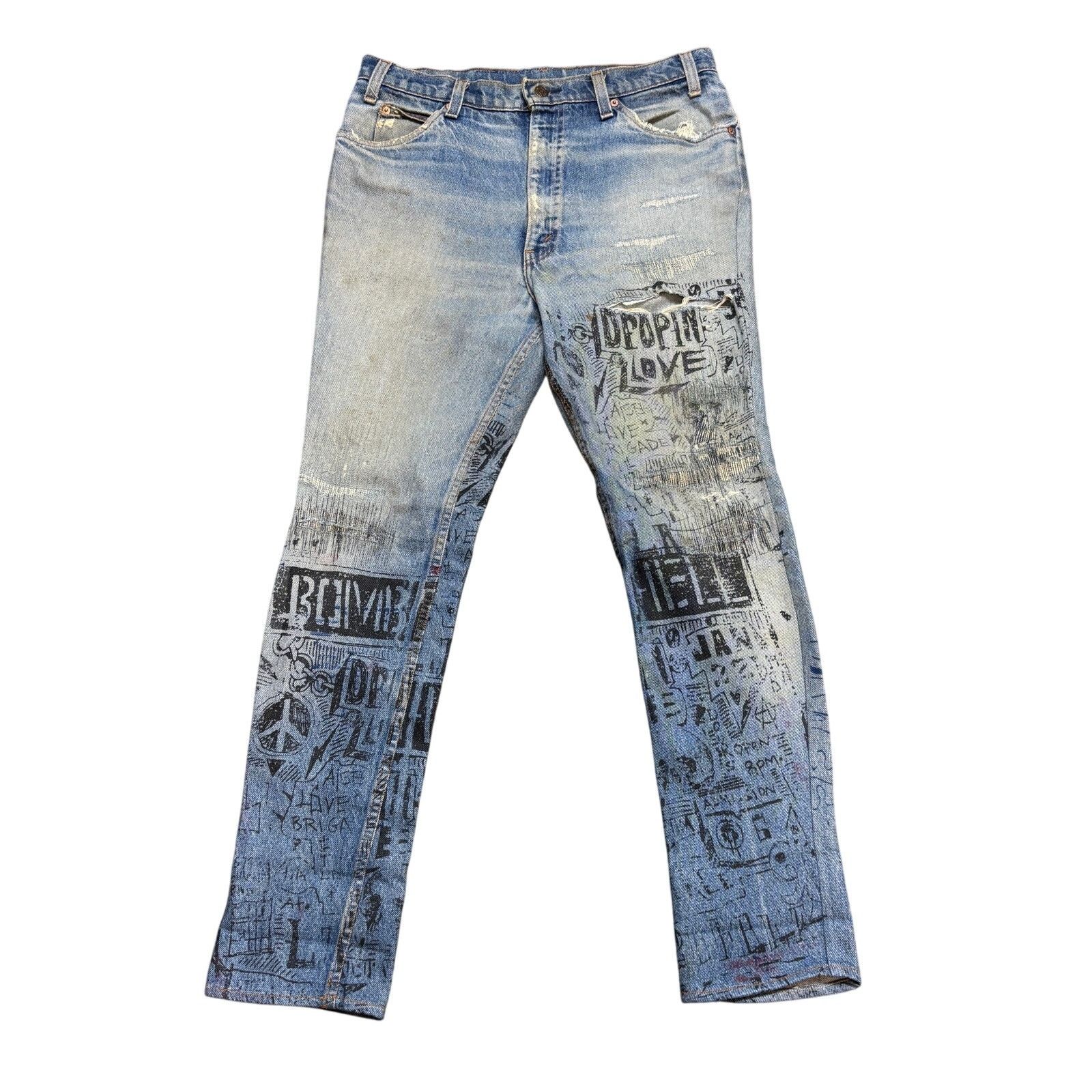 Levi's × Vintage Vintage 80s Levi's 505 Orange Tab Custom Jeans 36x36 (33x29) Size US 33 - 1 Thumbnail