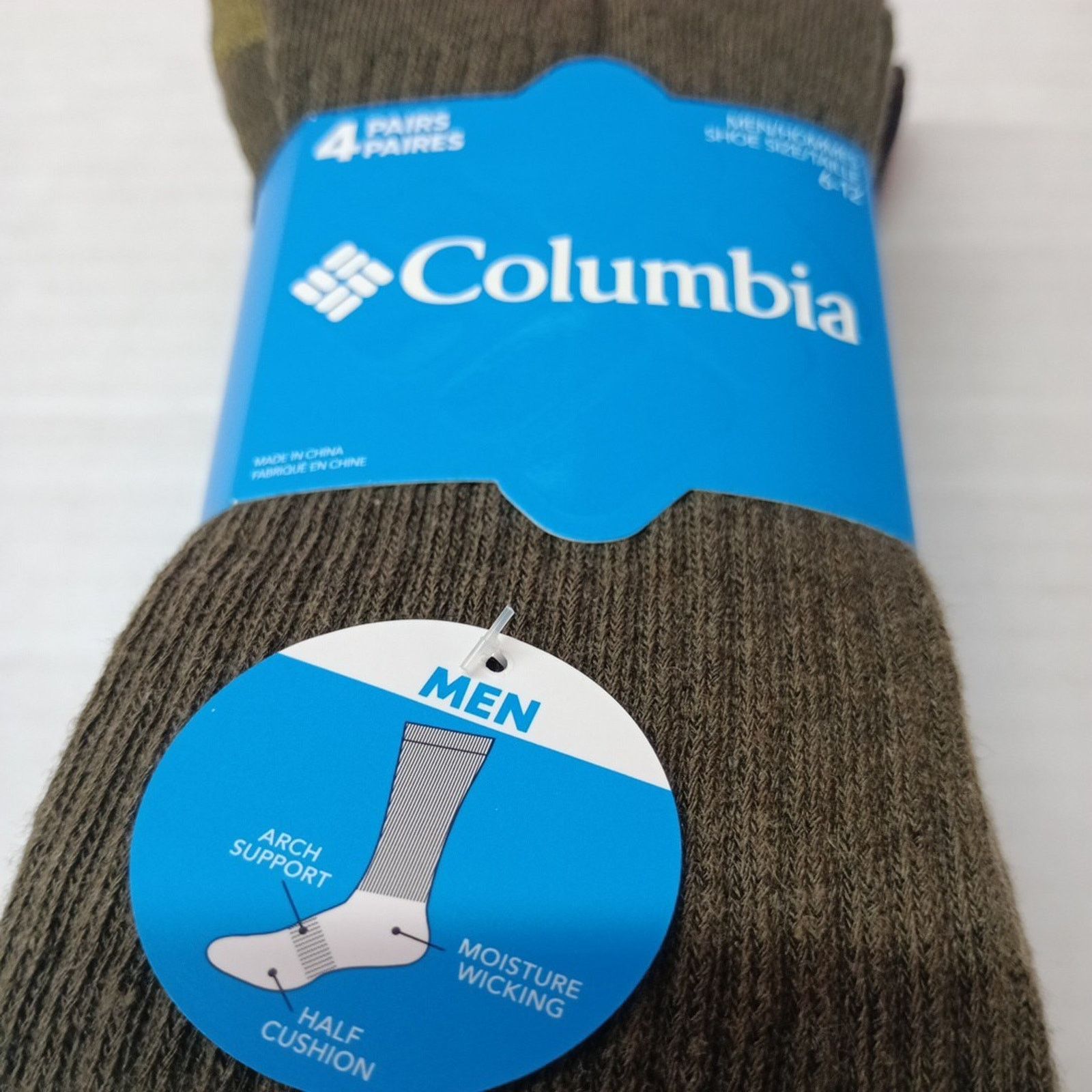 Columbia Columbia Multi Colored Crew Socks 4 Pairs Men's Size 6-12 Size ONE SIZE - 3 Thumbnail