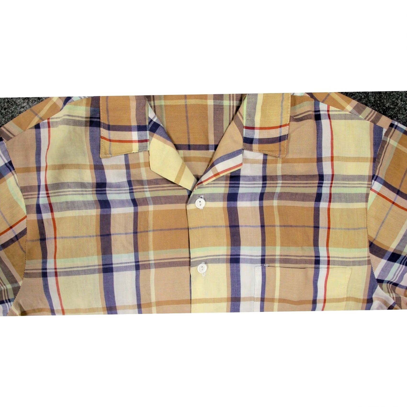 Vintage Vintage California Plus Camp Collar Shirt Mens M Oversized Boxy Plaid 70s Short Sleeve Cotton Polyester Beige Pattern Casual Retro 70s Mens Size US M / EU 48-50 / 2 - 6 Thumbnail