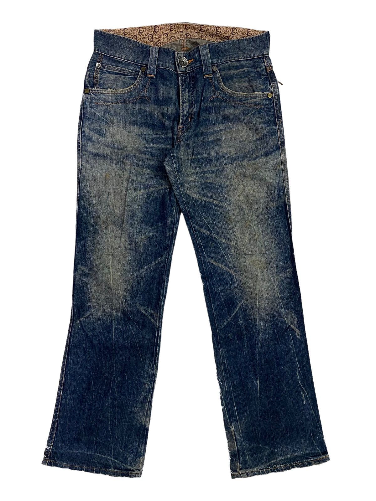 Image of Distressed Denim x Edwin Steal Dealsrusty Flare Edwin Blue Trip Distressed in Light Rust/Indigo (Si