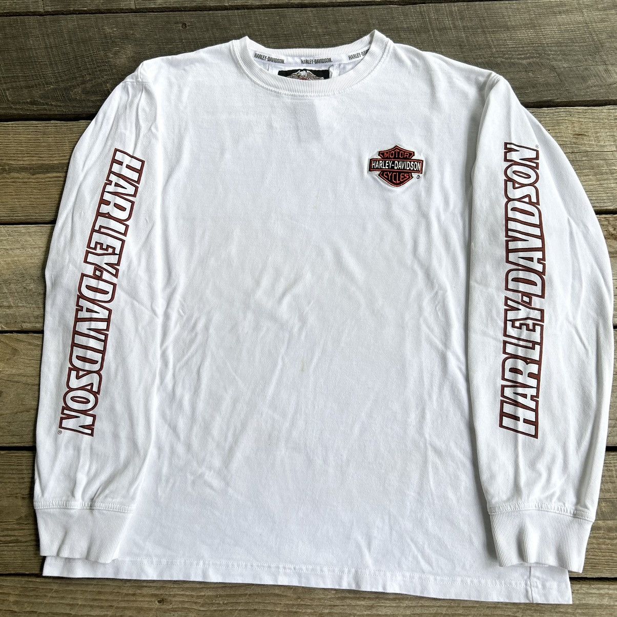 Harley Davidson Vintage Harley Davidson Embroidered Logo Long Sleeve T Shirt Size US XXL / EU 58 / 5 - 1 Thumbnail