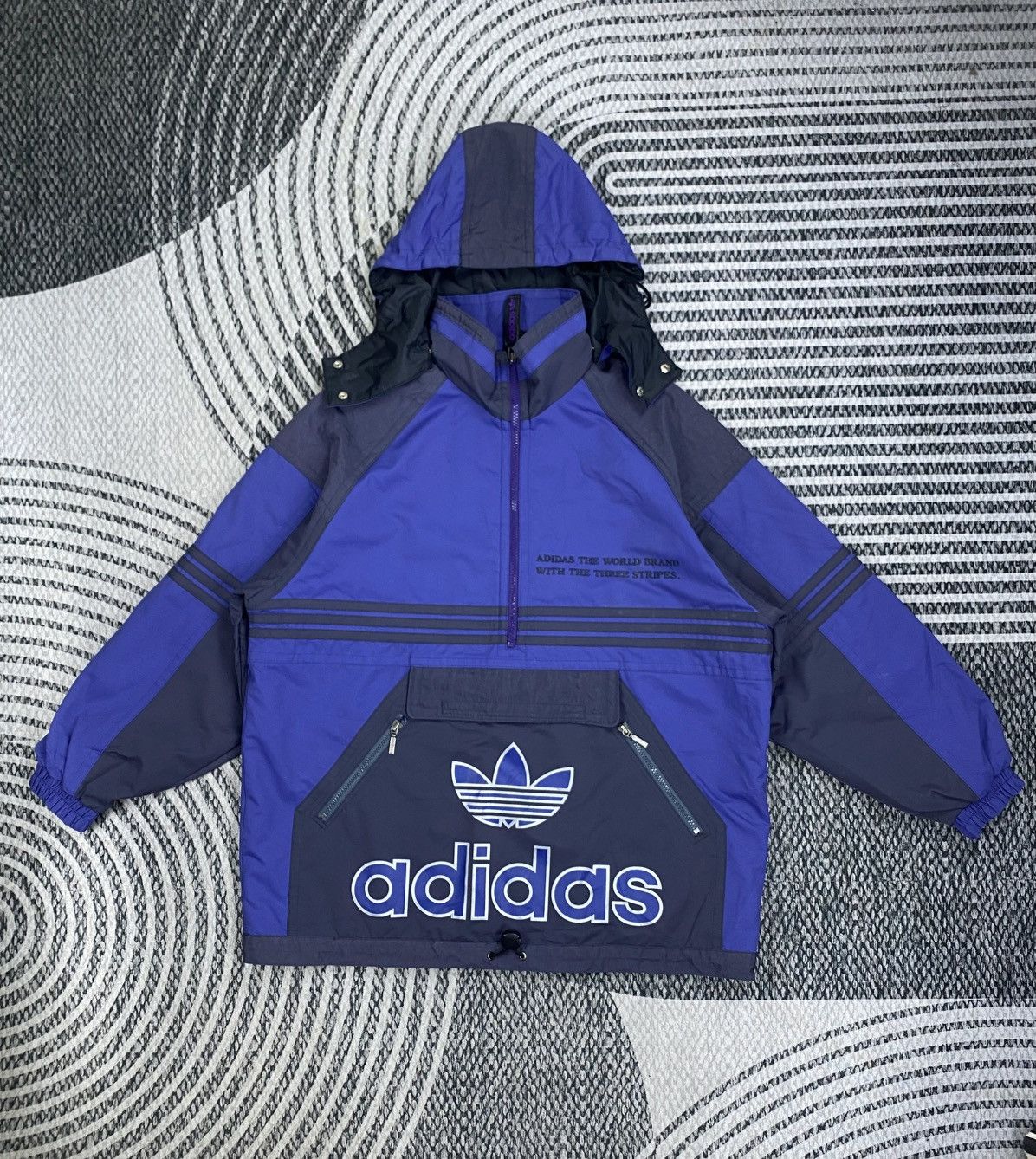 Adidas 🔥RARE Vintage Adidas Three Stripes Pullover Anorak Jacket Size US L / EU 52-54 / 3 - 5 Thumbnail