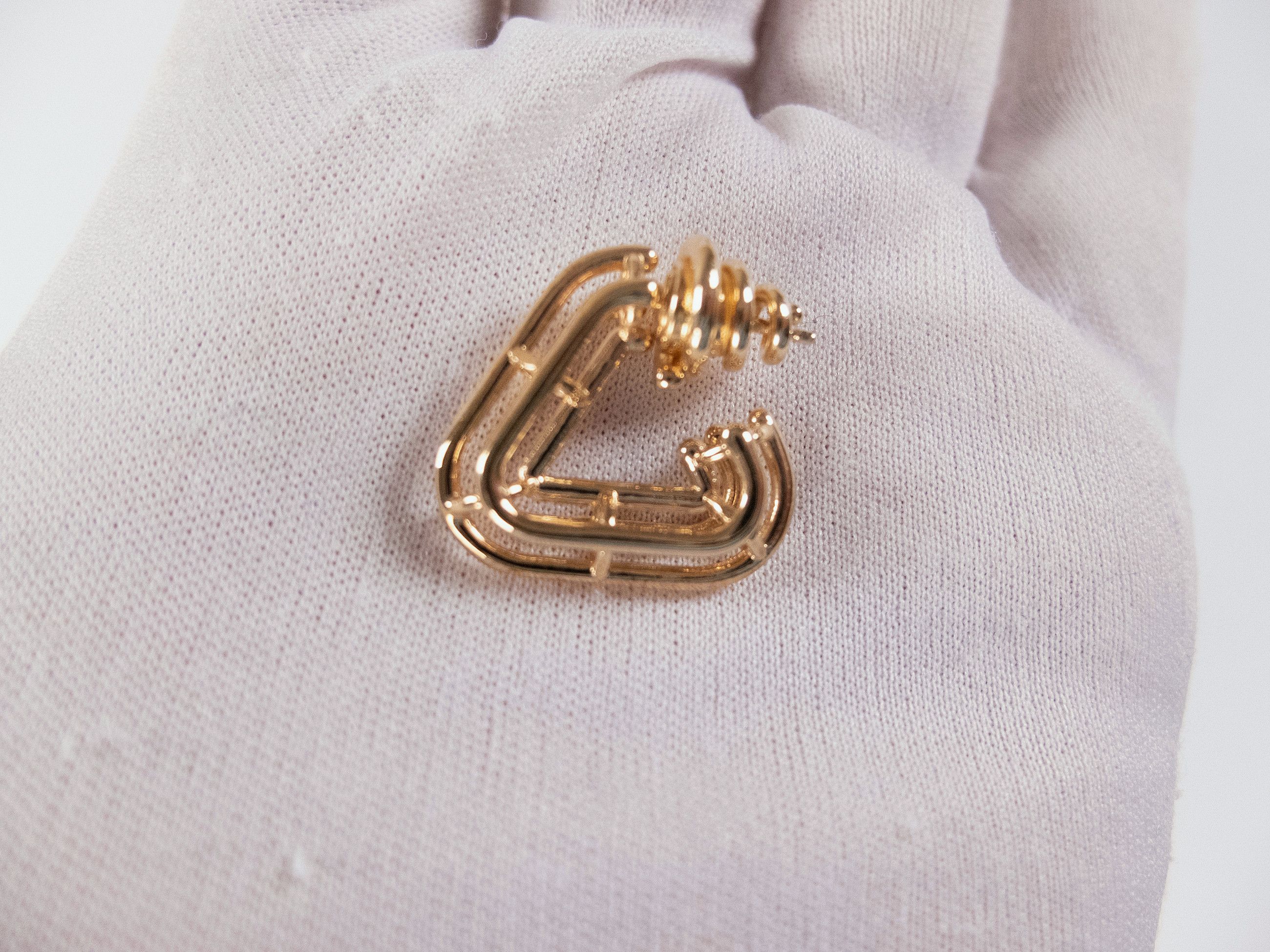 Bottega Veneta BOTTEGA VENETA Outline gold plated silver hoop earrings q Size ONE SIZE - 9 Thumbnail