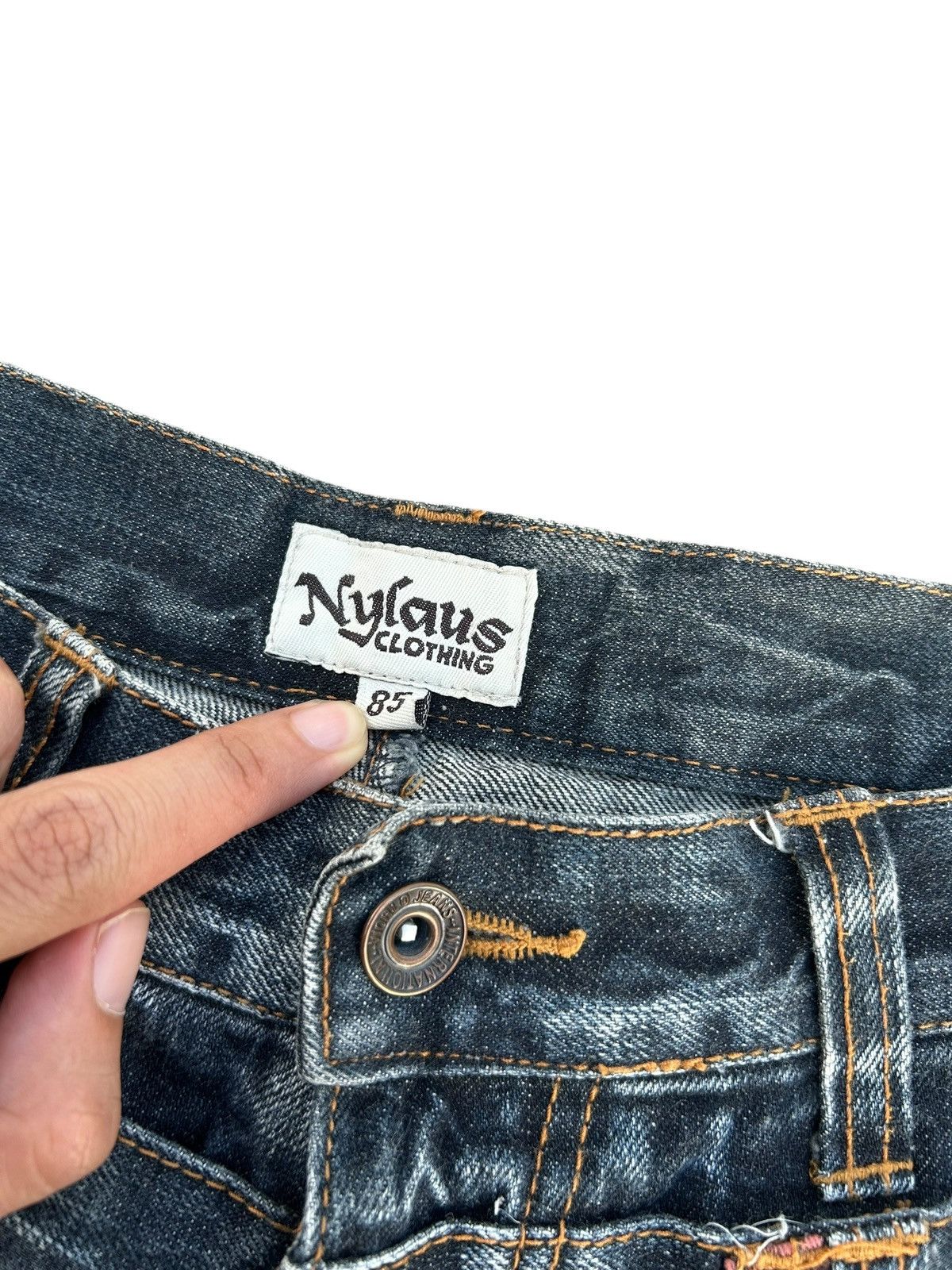 Kapital Nylaus Double Waist Japanese Punk Distressed Denim Jeans Size US 34 / EU 50 - 7 Thumbnail