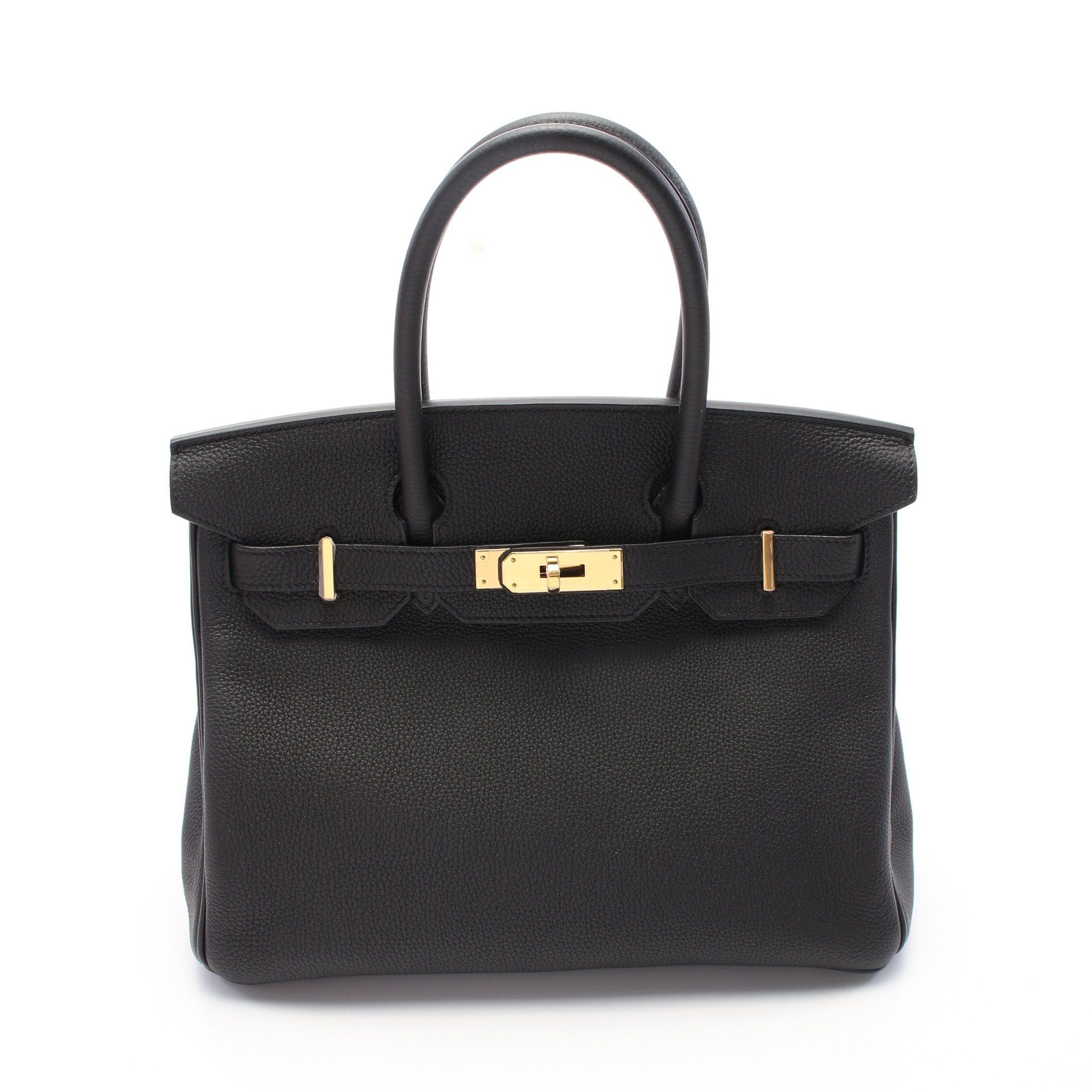 Hermes Hermes Birkin 30 Handbag Togo Black Gold Hardware Z Stamp Size ONE SIZE - 1 Thumbnail