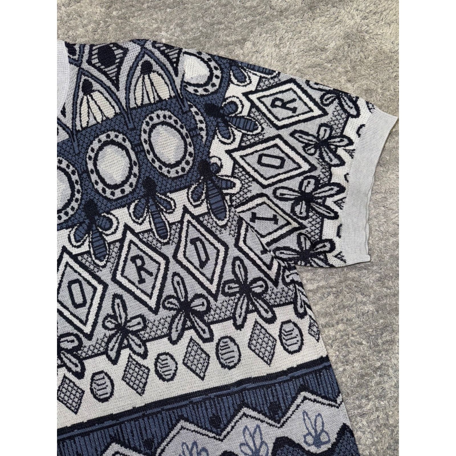 Dior Dior Shawn Stussy Floral Knit Blue Grey Black T-Shirt M Size US M / EU 48-50 / 2 - 6 Thumbnail