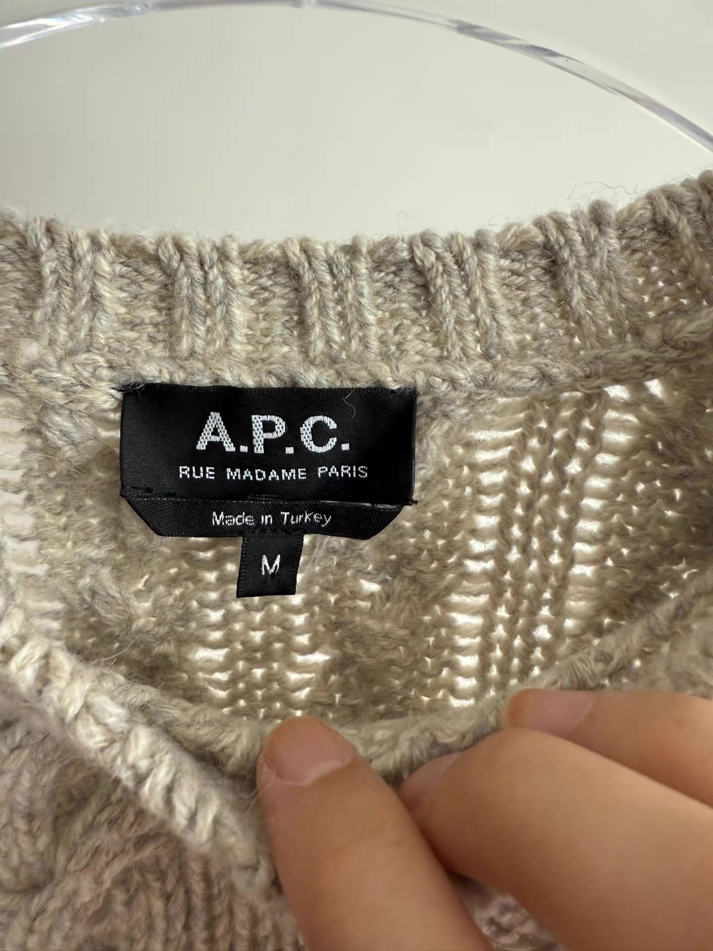 A.P.C. A.P.C Grey Chunky Wool Sweater Q17 Size US M / EU 48-50 / 2 - 2 Thumbnail