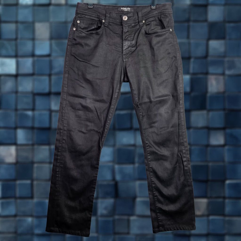 Vintage Fidelity Denim Jeans Men’s 32 Black Straight Regular Rise 5-Pocket Denim Cotton/Spandex Button Zip INSEAM 27 Size US 32 / EU 48 - 1 Thumbnail