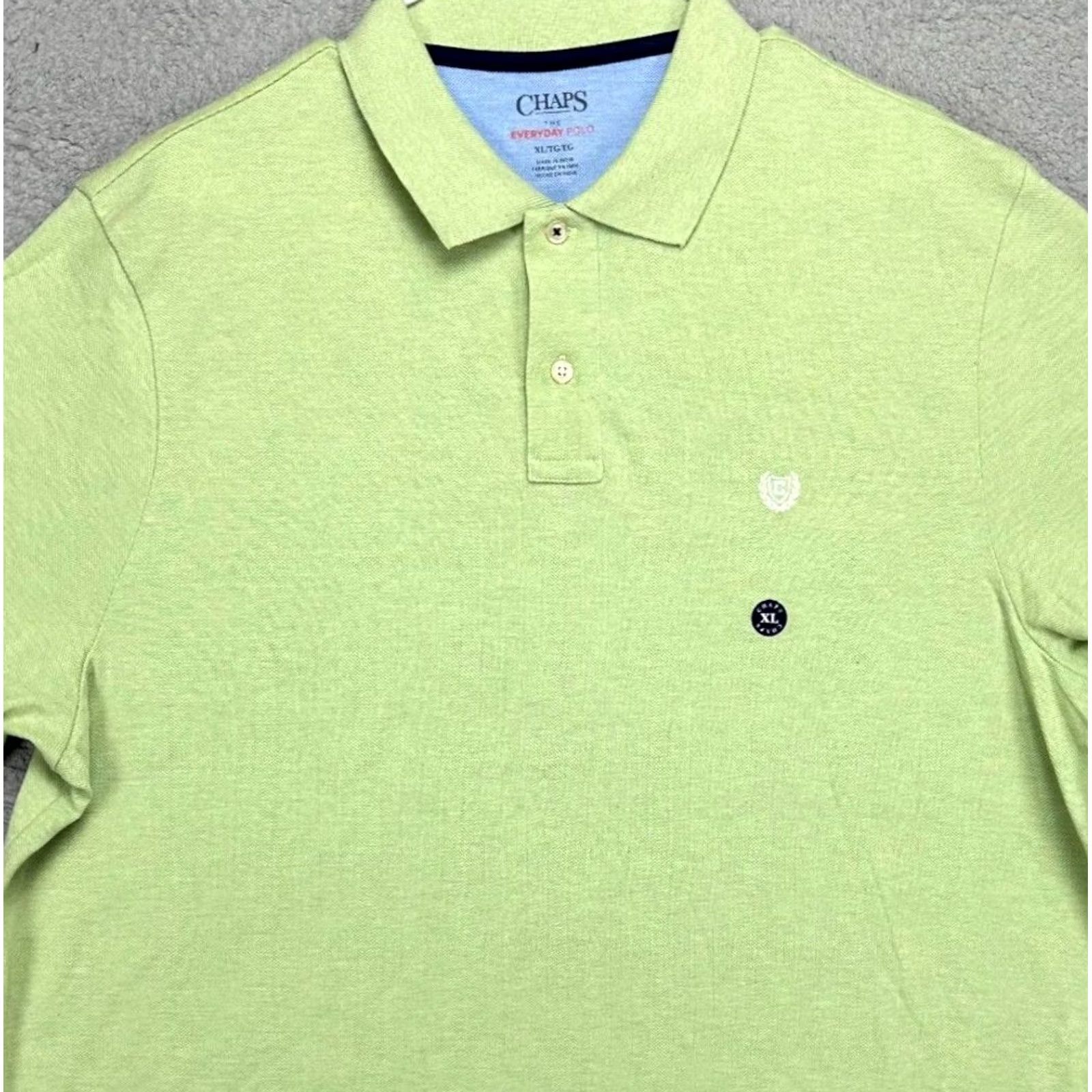 Chaps Chaps Shirt Adult XL Lime Green The Everyday Polo Short Sleeve Rugby Mens NEW Size US XL / EU 56 / 4 - 2 Thumbnail