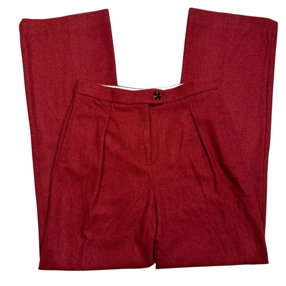 Mango New MANGO Women's Wool Red Pants Size 6 Size 28" / US 6 / IT 42 - 4 Thumbnail