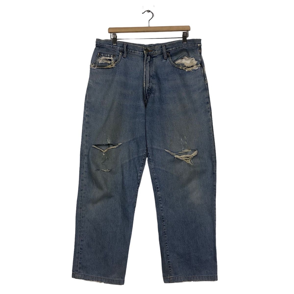 RRL Ralph Lauren 🔥VINTAGE SELVEDGES DENIM JEANS DOUBLE RL RRL DISTRESSED Size US 36 / EU 52 - 1 Thumbnail