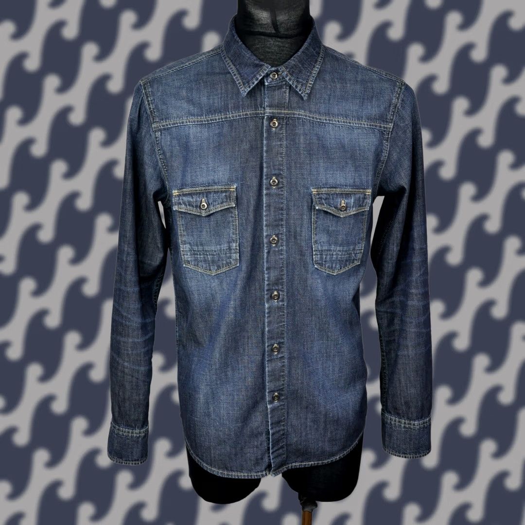 Paige Paige Denim Blue Men Shirt M Size US M / EU 48-50 / 2 - 1 Thumbnail
