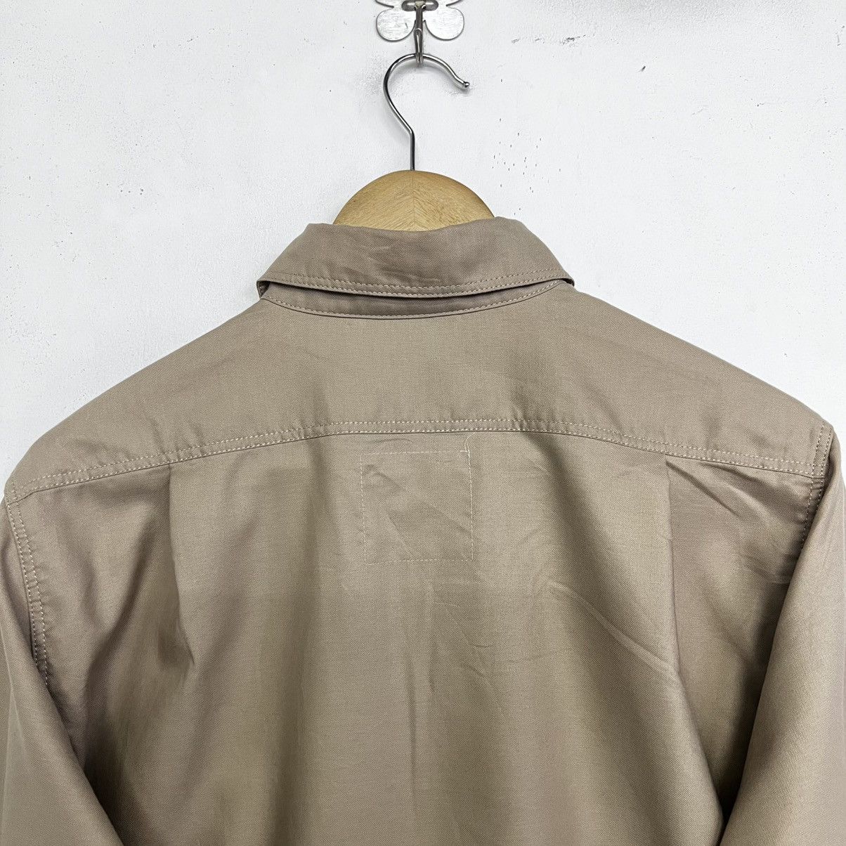 Japanese Brand HAKUI OXFORD STAND COLLAR WIDE CUFFS BUTTON SHIRT Size US XL / EU 56 / 4 - 9 Thumbnail