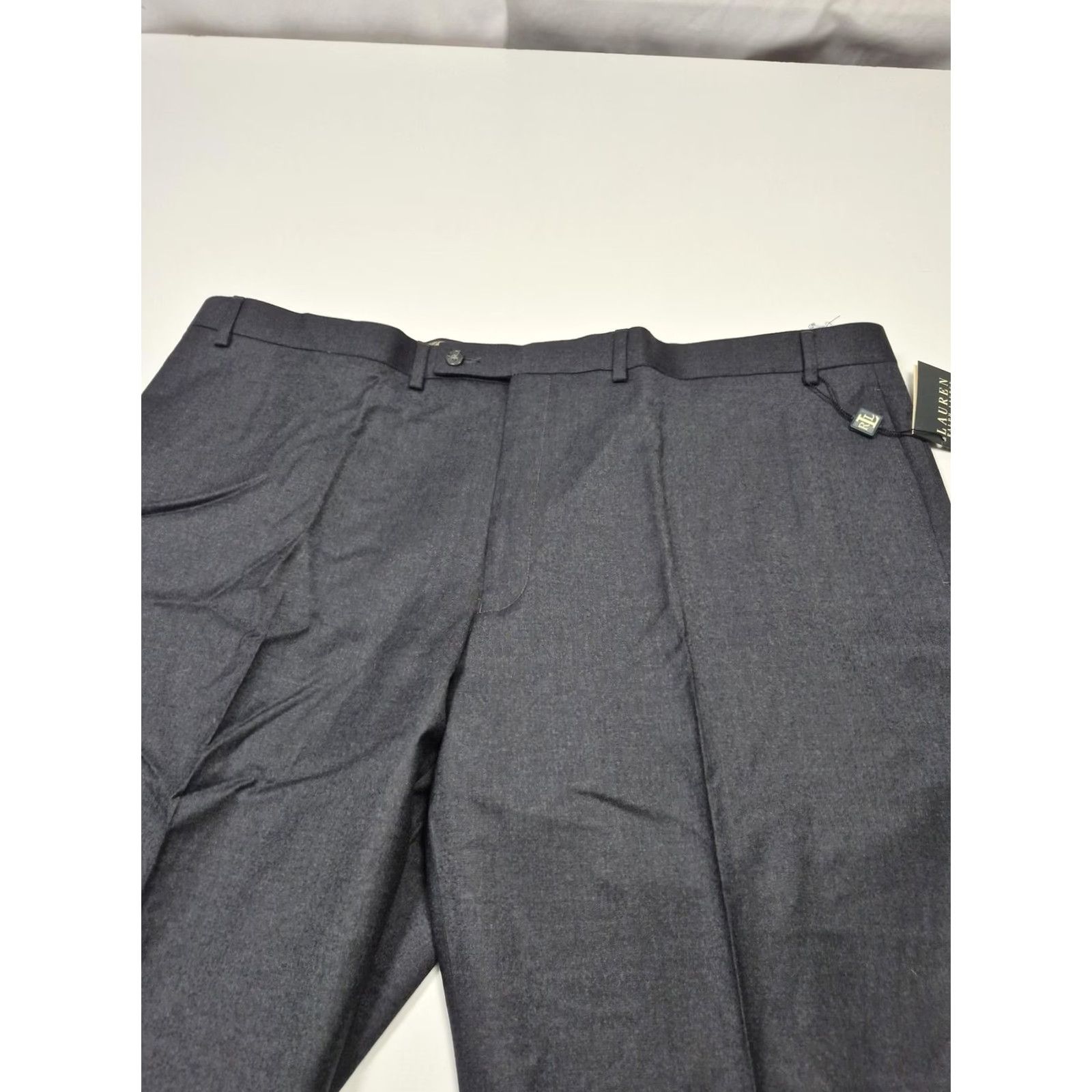 Ralph Lauren VINTAGE Lauren Ralph Lauren Dress Pants Mens 46x32 Gray Wool Flat Front NWT Office Size US 30 / EU 46 - 2 Thumbnail