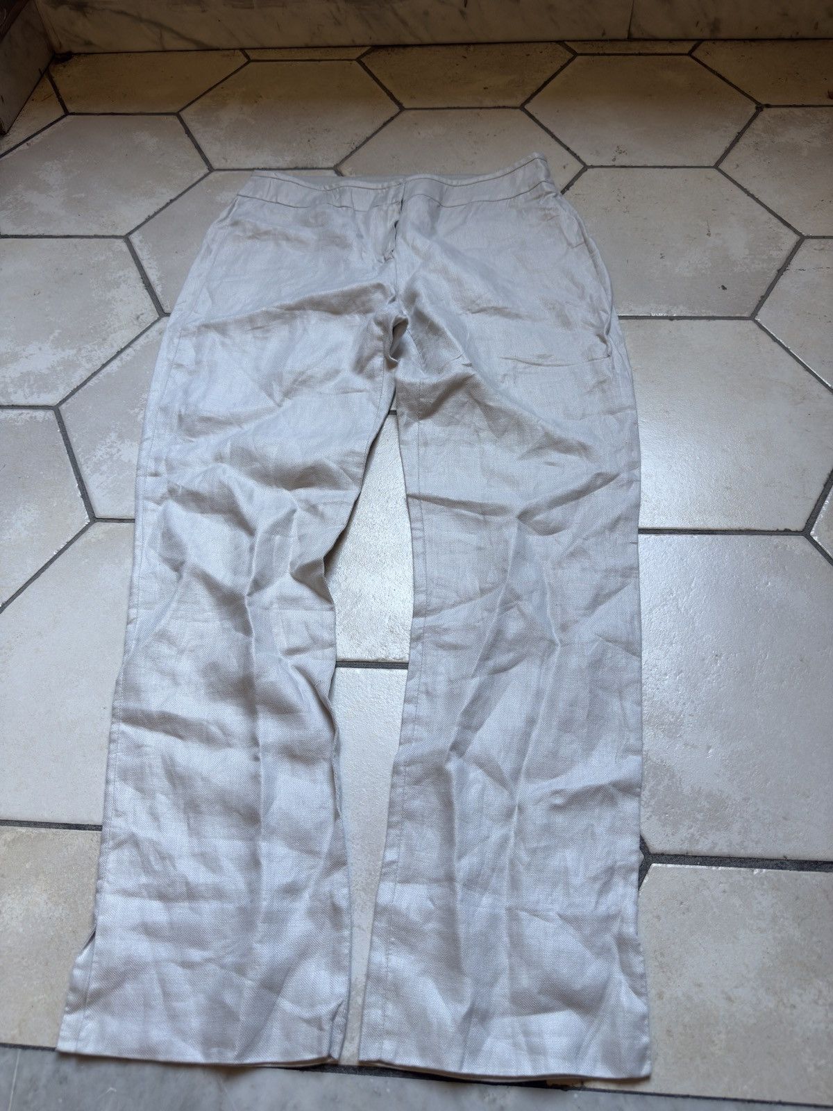 Vintage Women’s Armani Collezioni Linen Pants Size 42 White Size 28" / US 6 / IT 42 - 1 Thumbnail