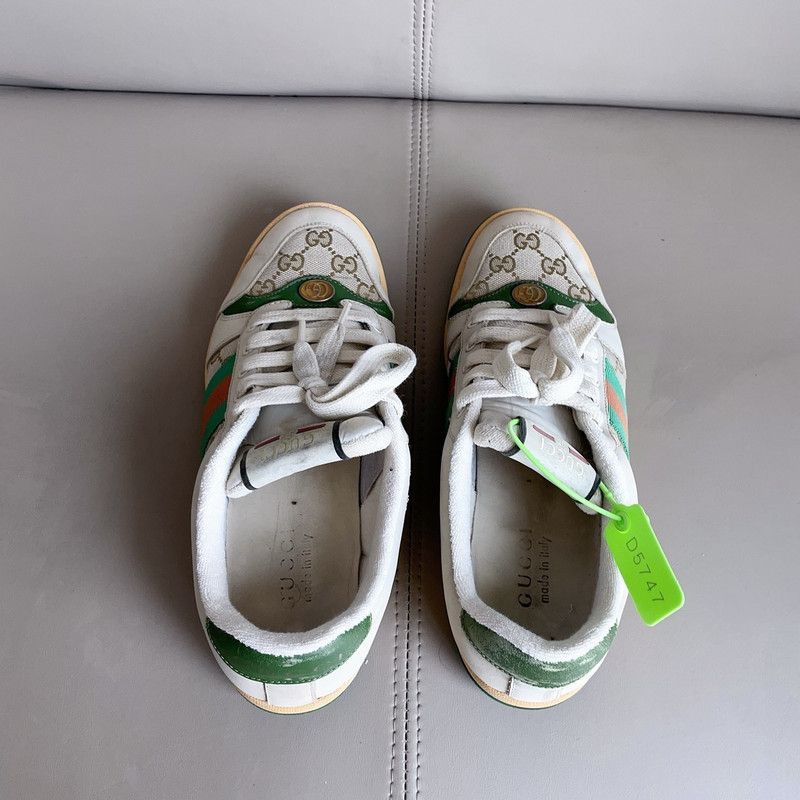 Gucci Gucci Screener Green Leather Low-top Sneakers - Size US 8 / EU 41 - 4 Thumbnail