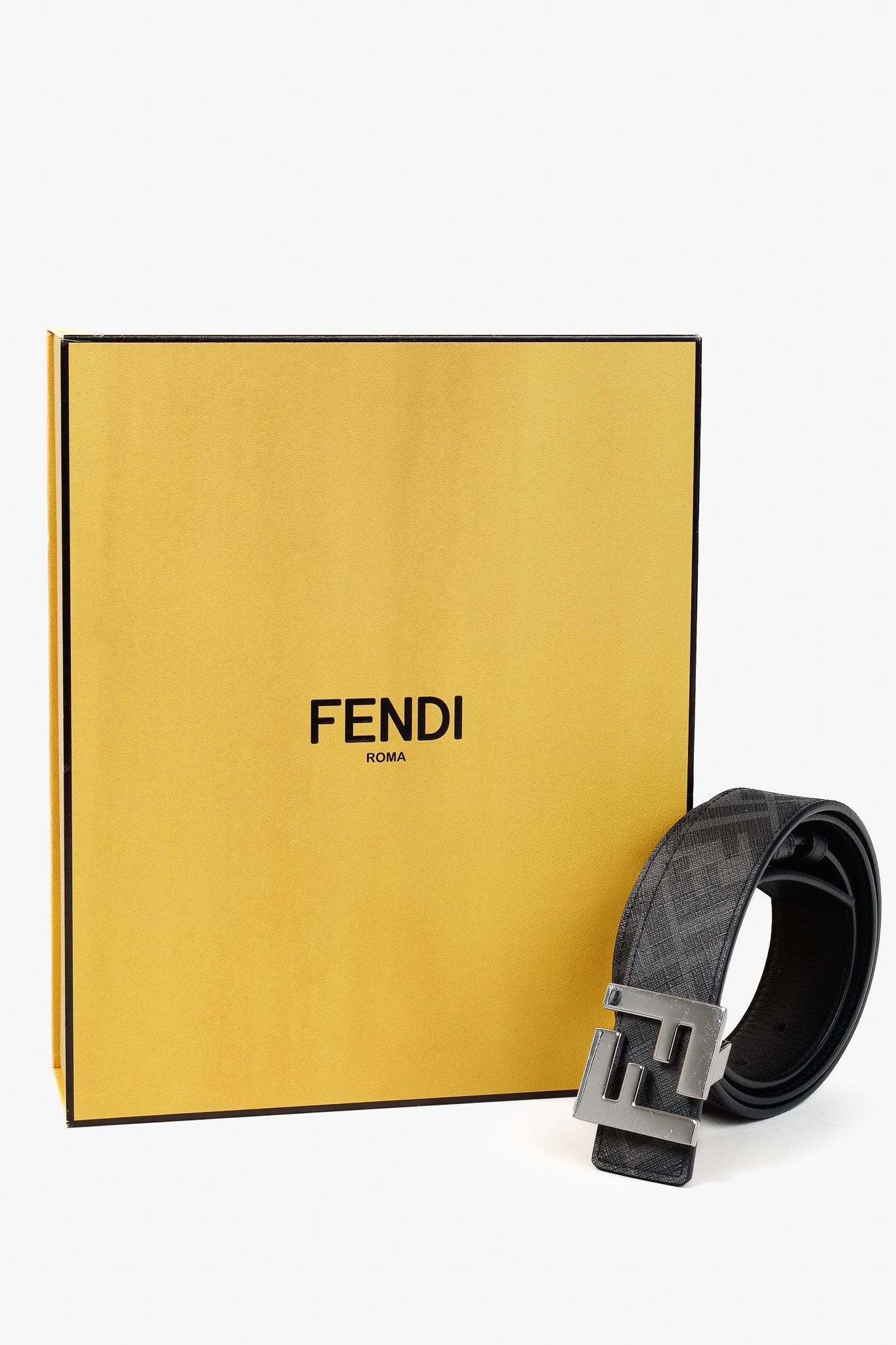 Fendi Fendi Reversible FF Leather Canvas Logo-Buckle Belt Size ONE SIZE - 5 Thumbnail
