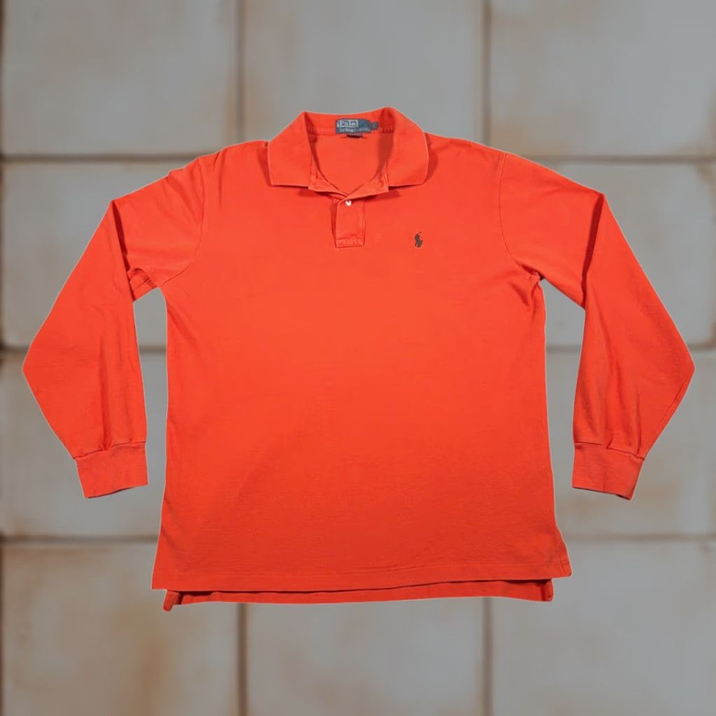 Polo Ralph Lauren VINTAGE Polo Ralph Lauren Shirt Adult LARGE Orange Long Sleeve Pony 90s Mens Size US L / EU 52-54 / 3 - 1 Thumbnail