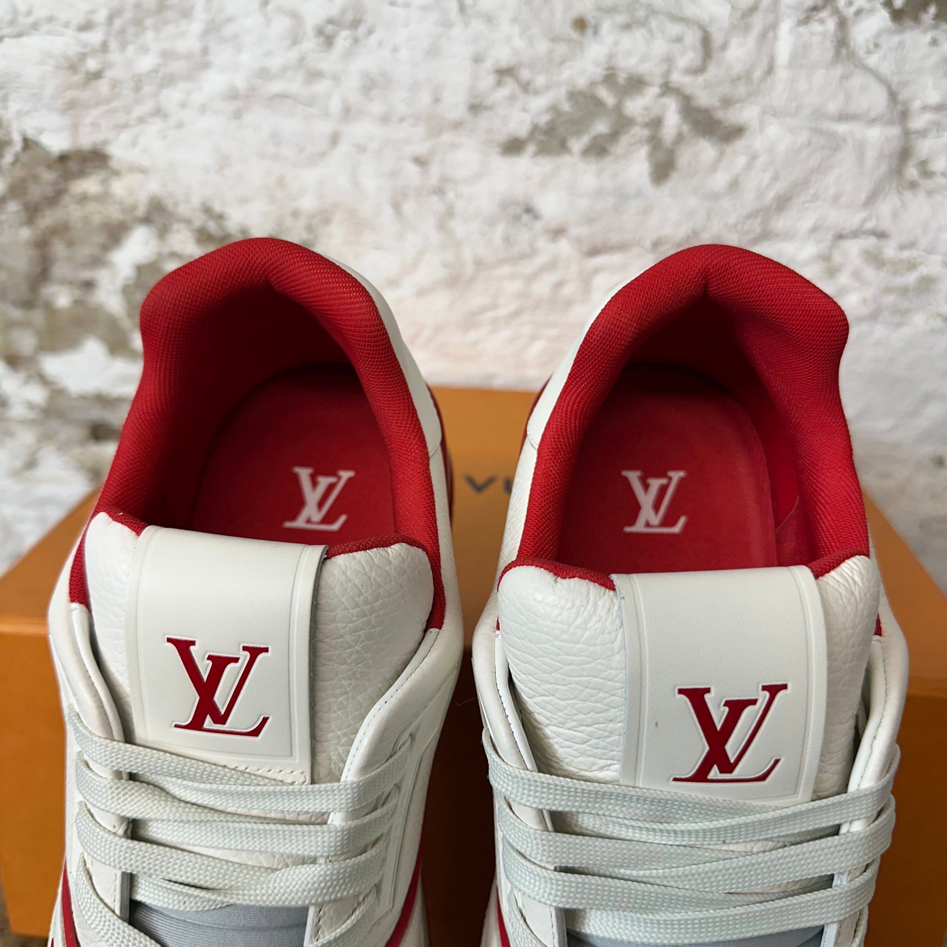 Louis Vuitton Louis Vuitton White Red Gray Trainer Sz 11.5 (10LV) Size US 11.5 / EU 44-45 - 4 Thumbnail