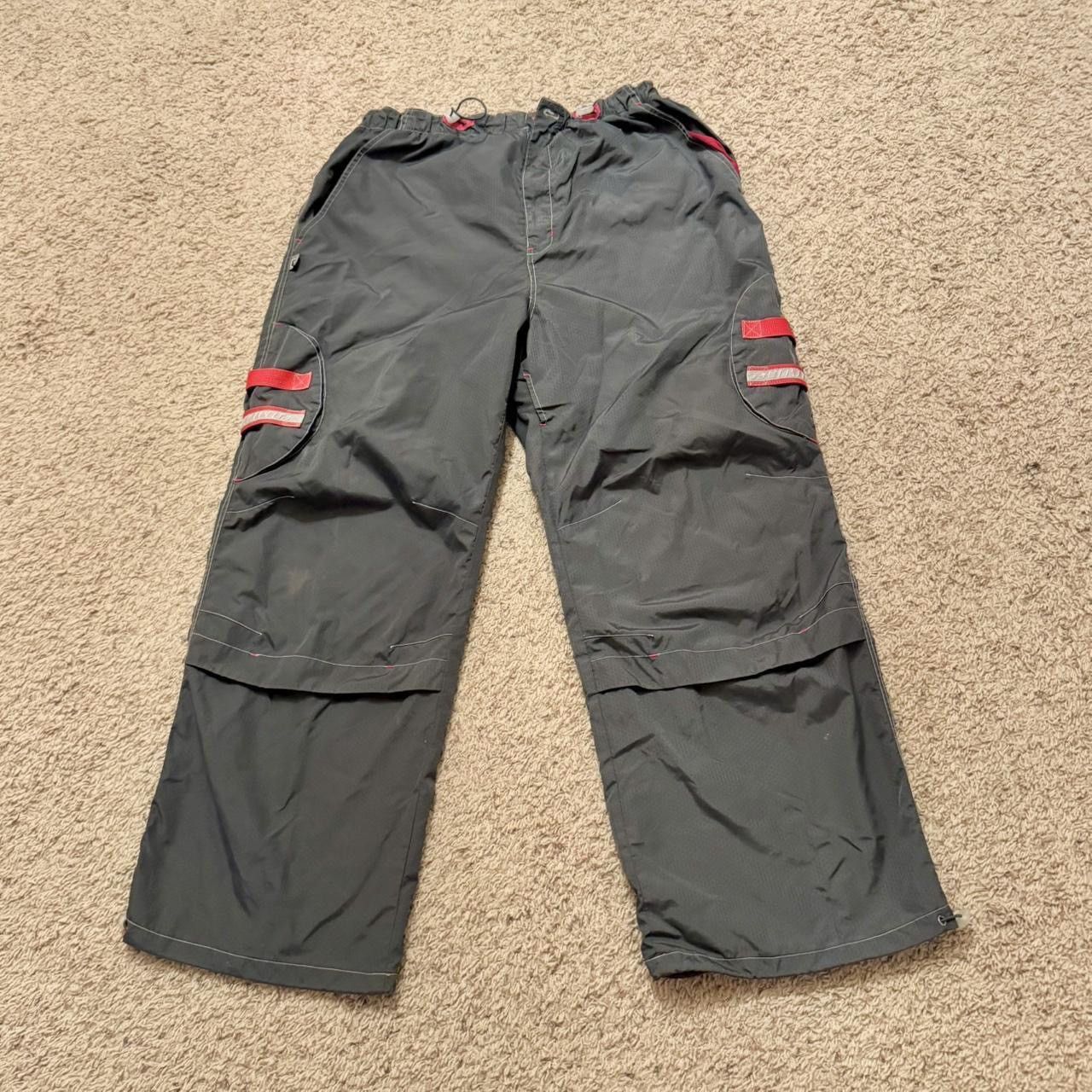 Vintage Vintage Caffeine Grey Nylon Cyber Rave Baggy Parachute Pants Size US 34 / EU 50 - 1 Thumbnail