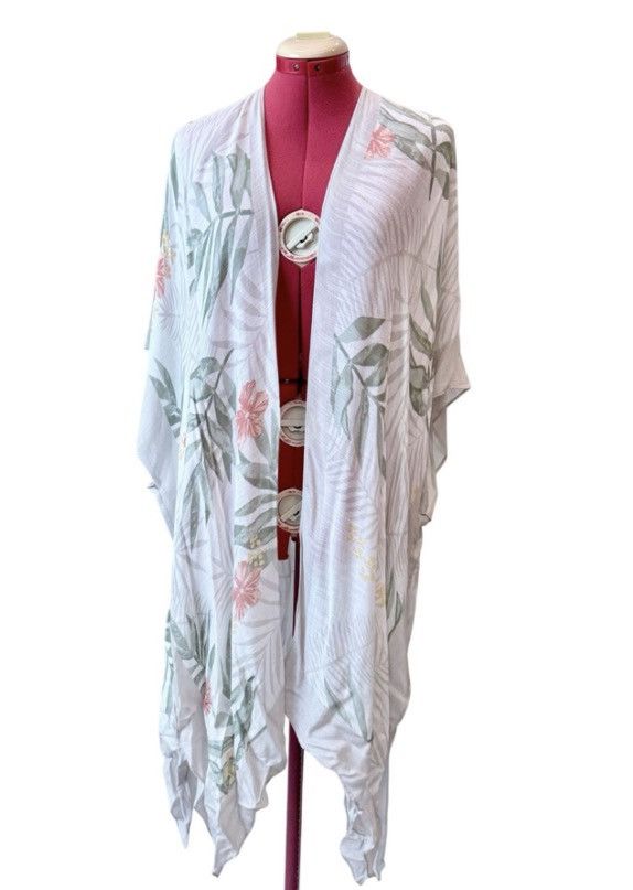 Other Rachel Roy 2XL Tropical Kimono Floral Palm Print Boho Duster Size XXL / US 16-18 / IT 52-54 - 1 Thumbnail