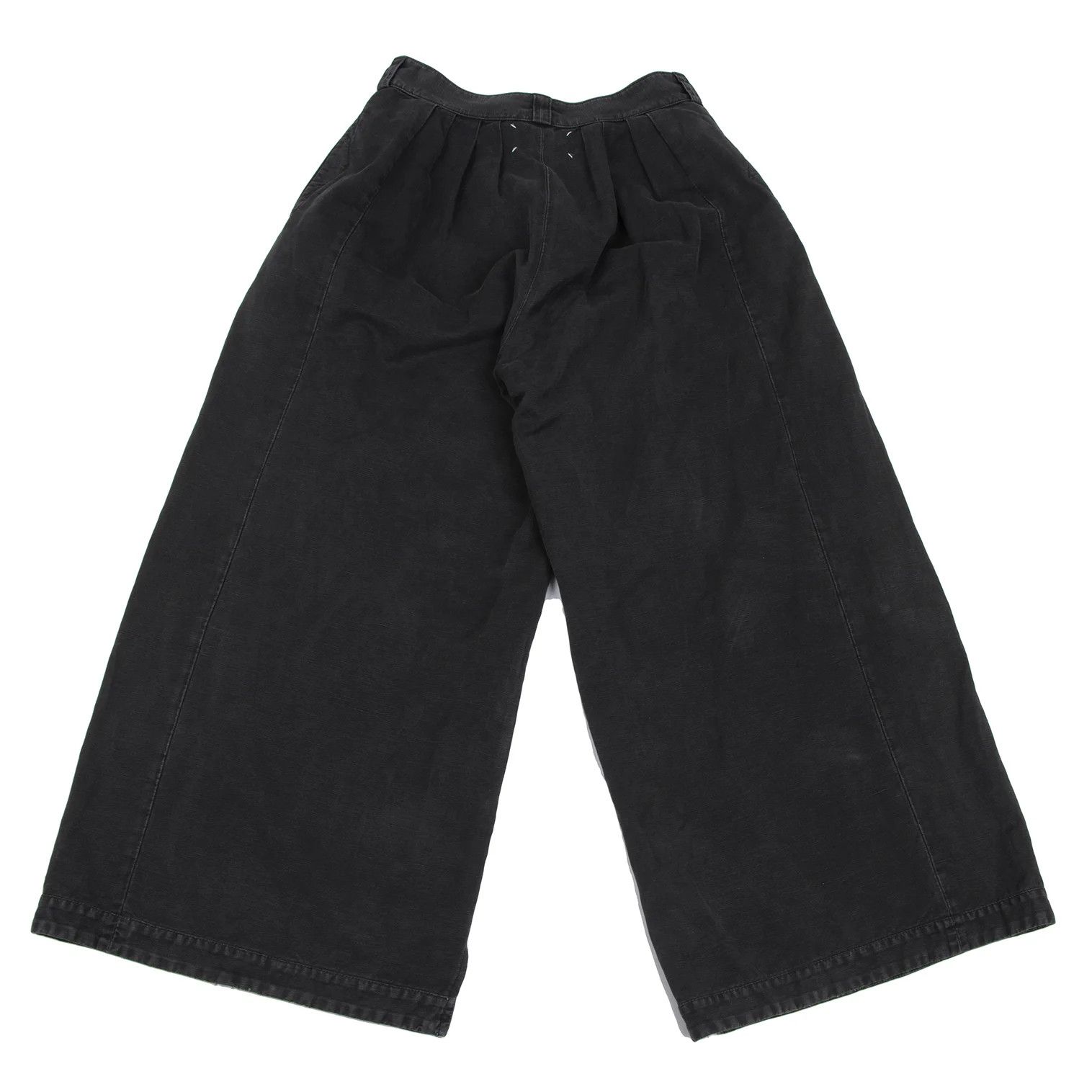Maison Margiela Washed Cotton Linen Tuck Wide Pants Charcoal 38 Size US 38 / EU 54 - 11 Thumbnail