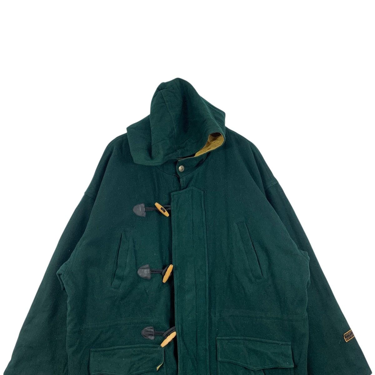 Vintage Vintage BOAT WORKS Green Quilted Duffle Coat Heavy Jacket Size US XL / EU 56 / 4 - 2 Thumbnail