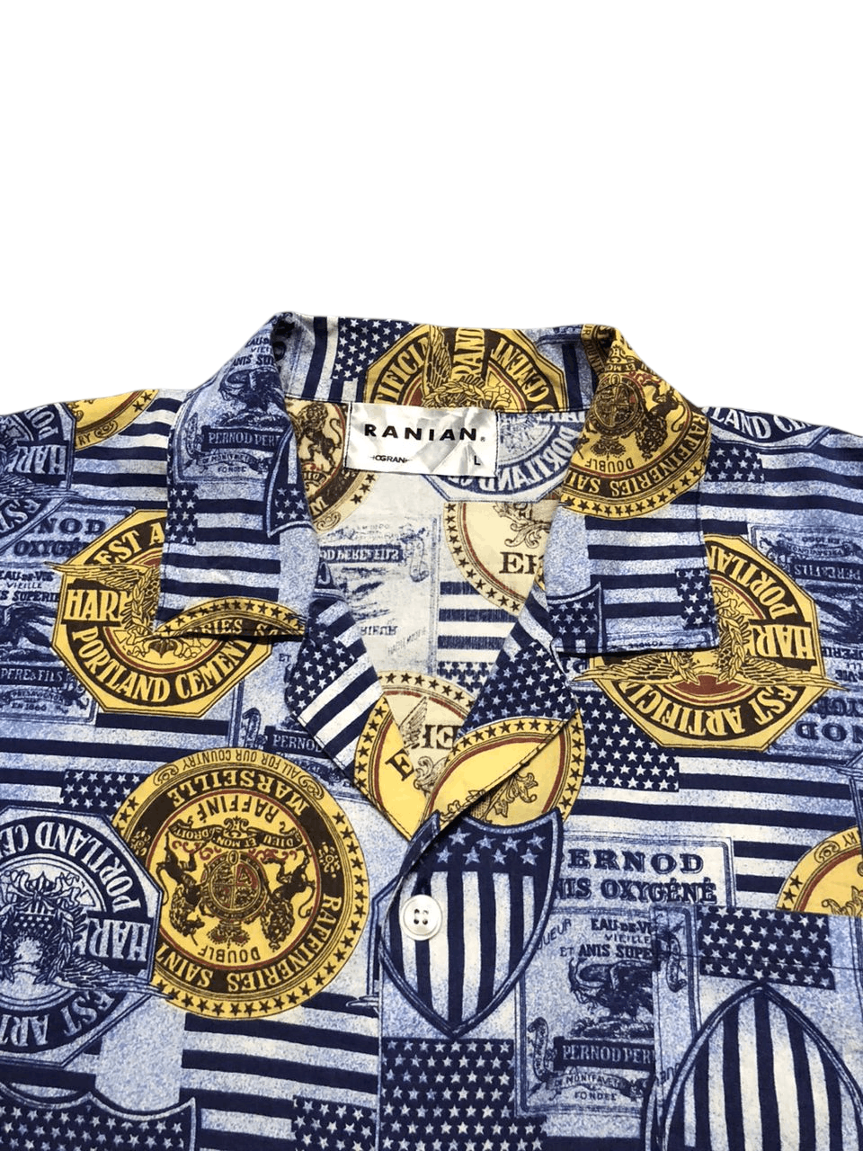 Japanese Brand 80s-90s Vintage Ranian All Over Print Open Collar Shirt Rare Size US L / EU 52-54 / 3 - 5 Thumbnail