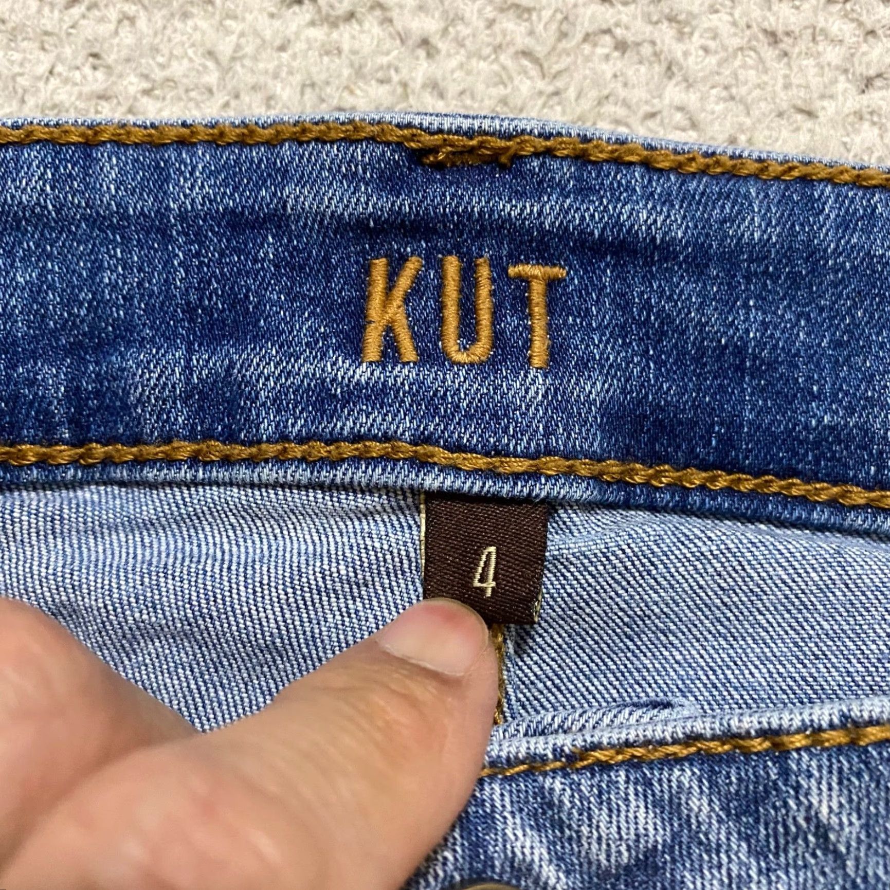 Vintage Kut From the Kloth Womens Jeans 4 Blue Medium Wash High Rise Boyfriend Distress Size 27" / US 4 / IT 40 - 3 Thumbnail