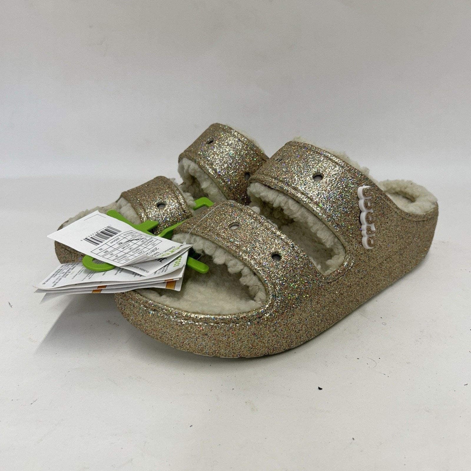 Crocs Crocs Classic Cozzzy Glitter Sandal Slide “Gold Beige” Size US 10 / IT 40 - 3 Thumbnail