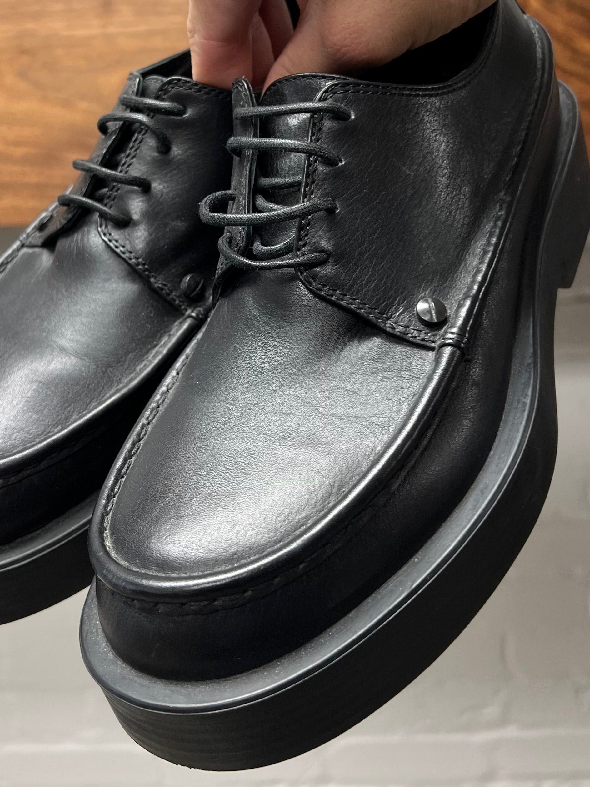 Ann Demeulemeester Ann Demeulemeester Black Leather Low-top Shoes Size US 5 / IT 35 - 3 Thumbnail