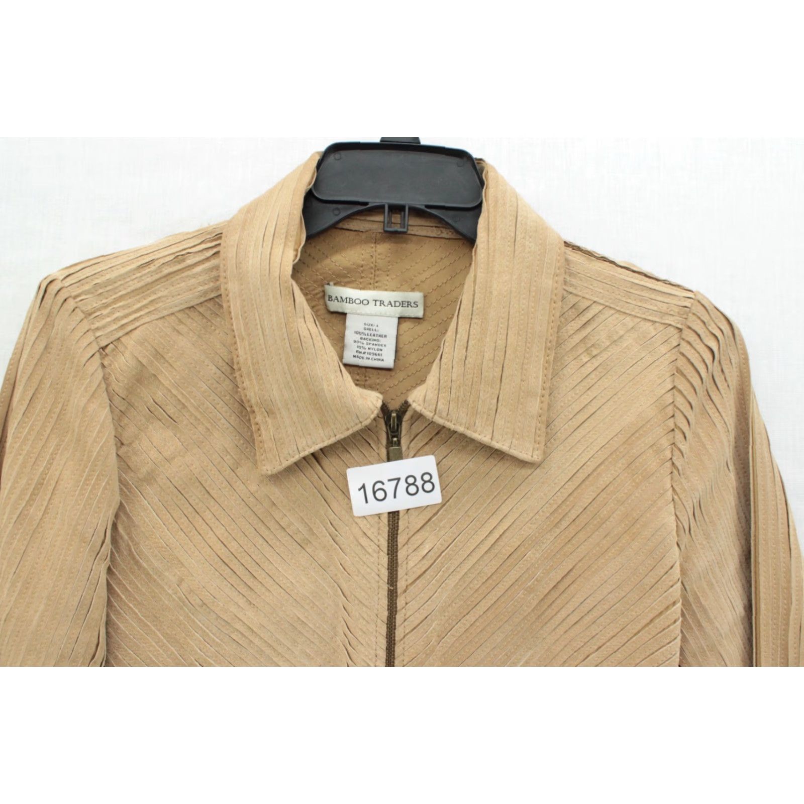Vintage VINTAGE Bamboo Traders leather stitched Jacket Womens Large Brown Pockets Full Zip Lined Size L / US 10 / IT 46 - 7 Thumbnail