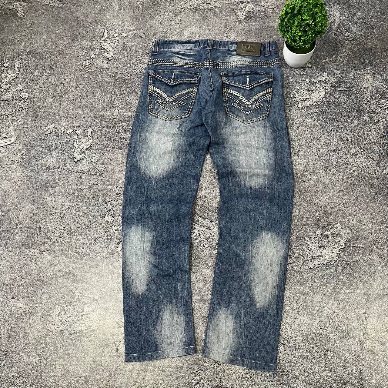 Vintage Y2K Kosmo Lupo Jeans Denim Washed Embroidered Logo Size US 32 / EU 48 - 22 Thumbnail