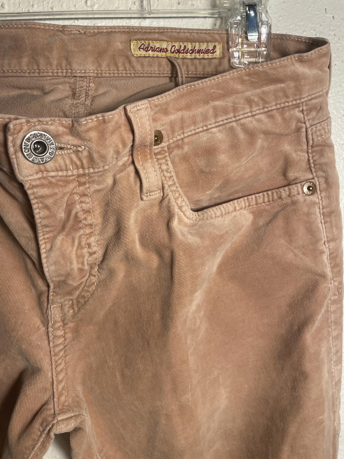 AG Adriano Goldschmied Adriano Goldschmied Pants Velvet Women's 28 Pink Flair Boho Size 28" / US 6 / IT 42 - 8 Thumbnail