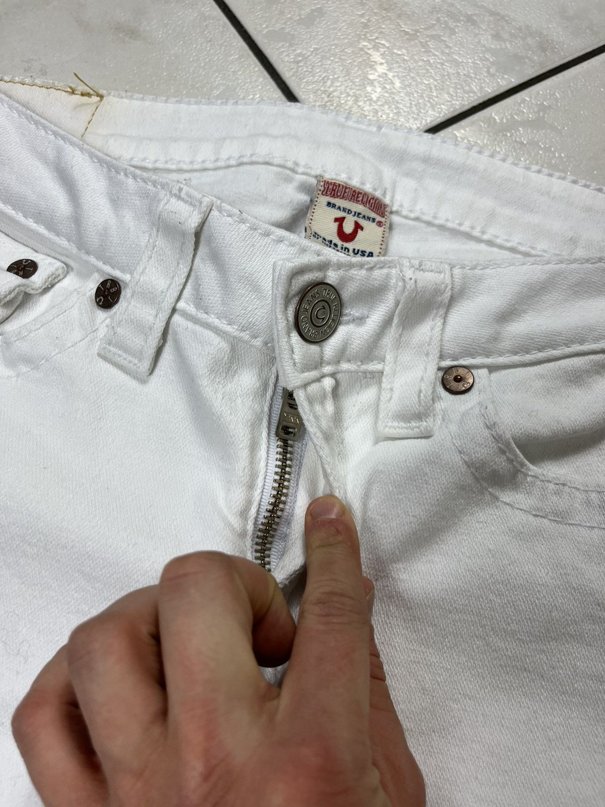 True Religion × Vintage Vintage True Religlion y2k white denim jeans low waist slim Size US 30 / EU 46 - 12 Thumbnail