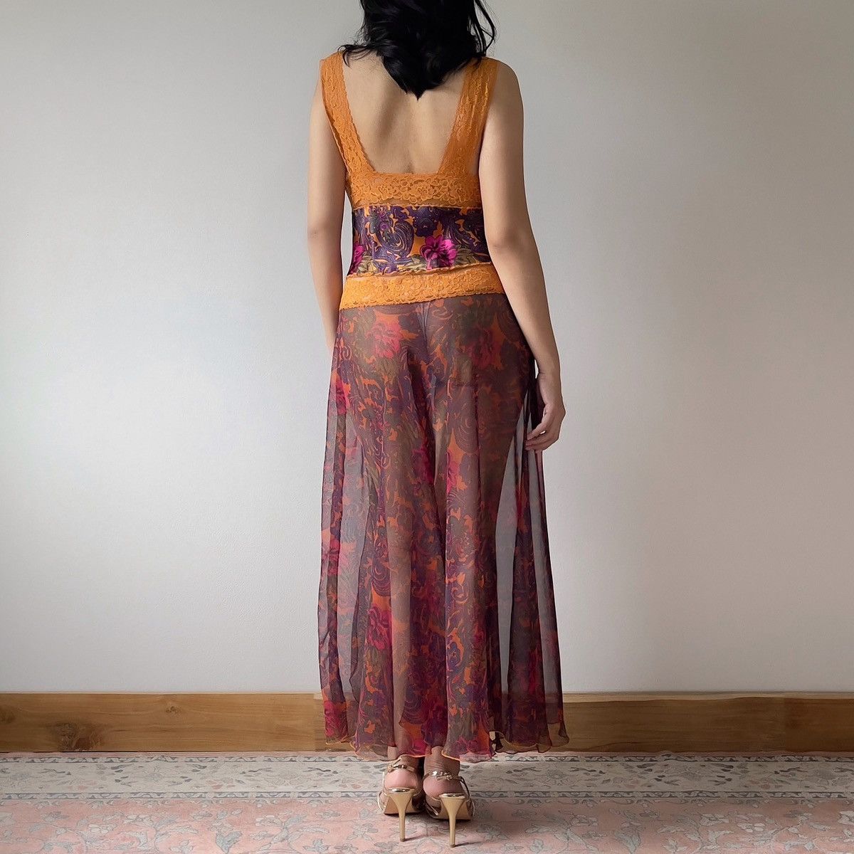 Victoria's Secret Victoria’s Secret 1990s Floral Chiffon Maxi Slip Dress (S–M) Size M / US 6-8 / IT 42-44 - 11 Thumbnail
