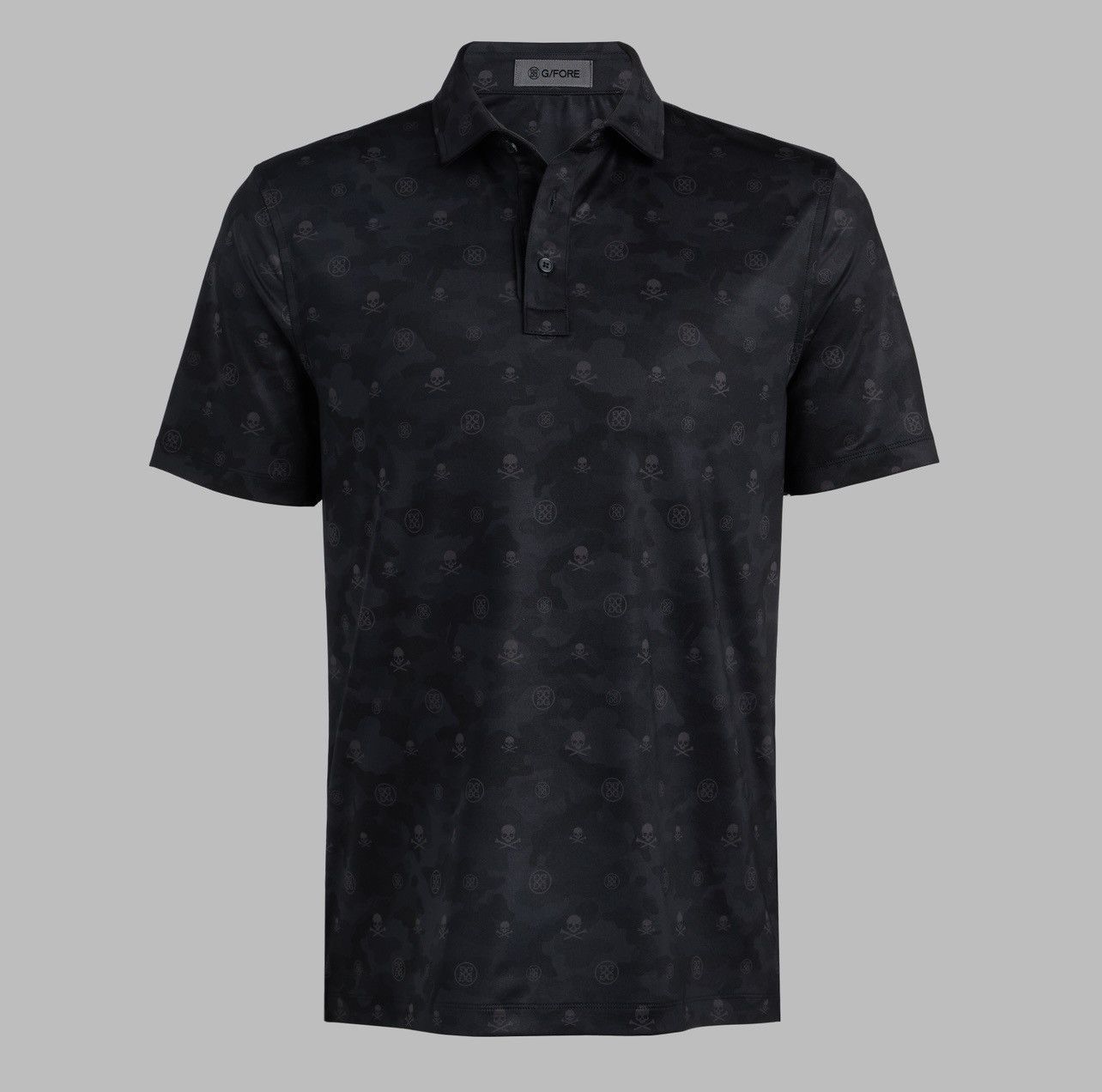 G/FORE G/Fore Men's Icon Tech Jersey Golf Polo Onyx Skull Print Size US S / EU 44-46 / 1 - 1 Thumbnail