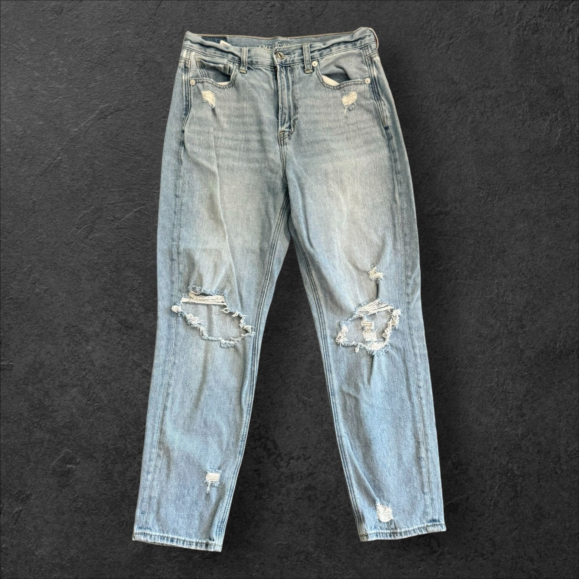 American Eagle Outfitters American Eagle Women's Distress Mom Jeans 4 Short Size 27" / US 4 / IT 40 - 1 Thumbnail