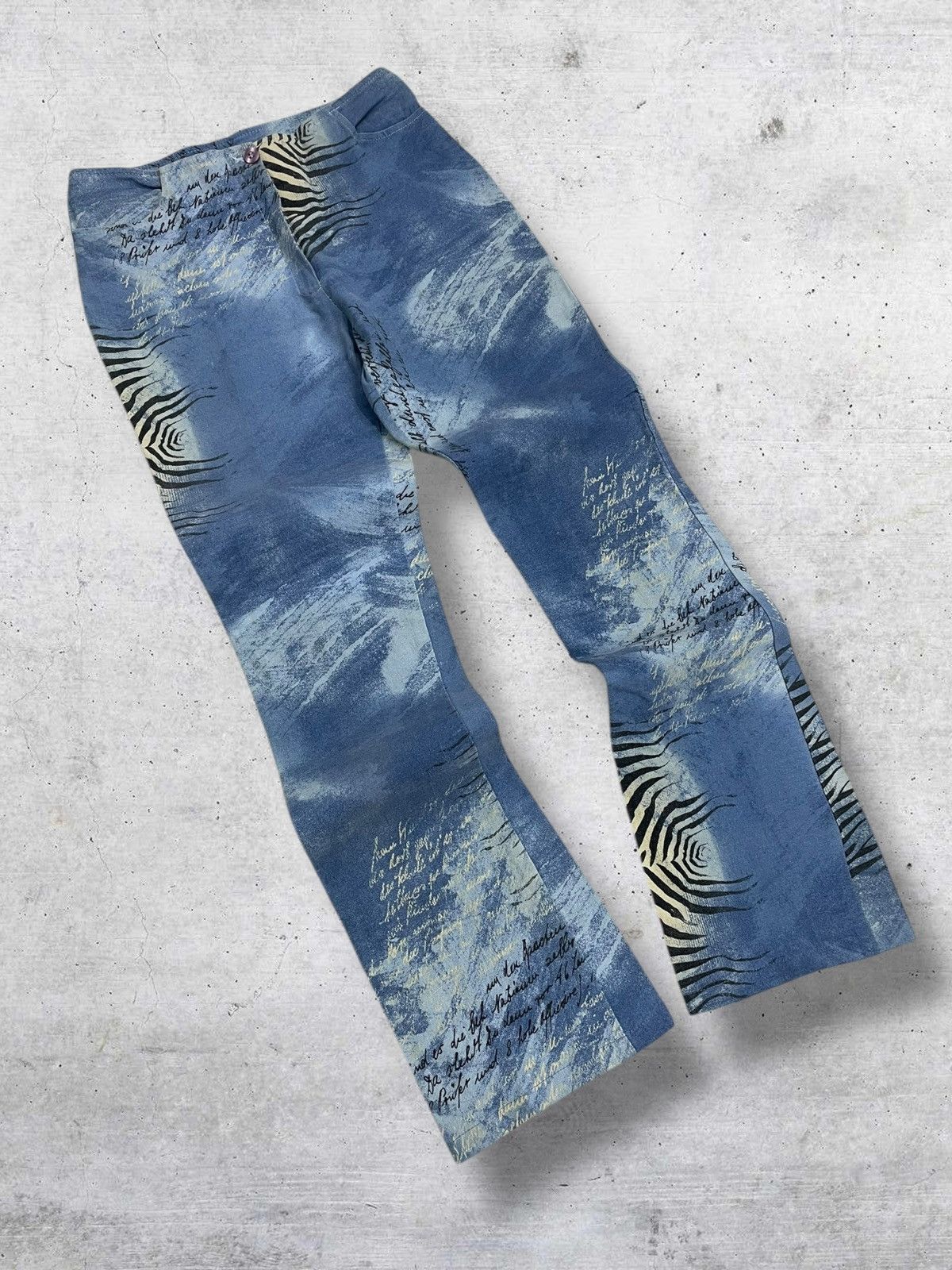 Vintage VINTAGE 80S OG ITALIAN DESIGNER POEM BLUE AQUARIUM ART PANT Size US 28 / EU 44 - 2 Thumbnail