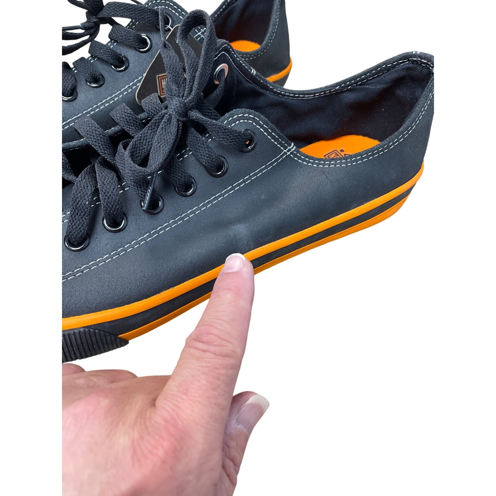 Harley Davidson Harley-Davidson Mens Low-Top Vulcon Black Orange Sneakers Si Size US 13 / EU 46 - 15 Thumbnail
