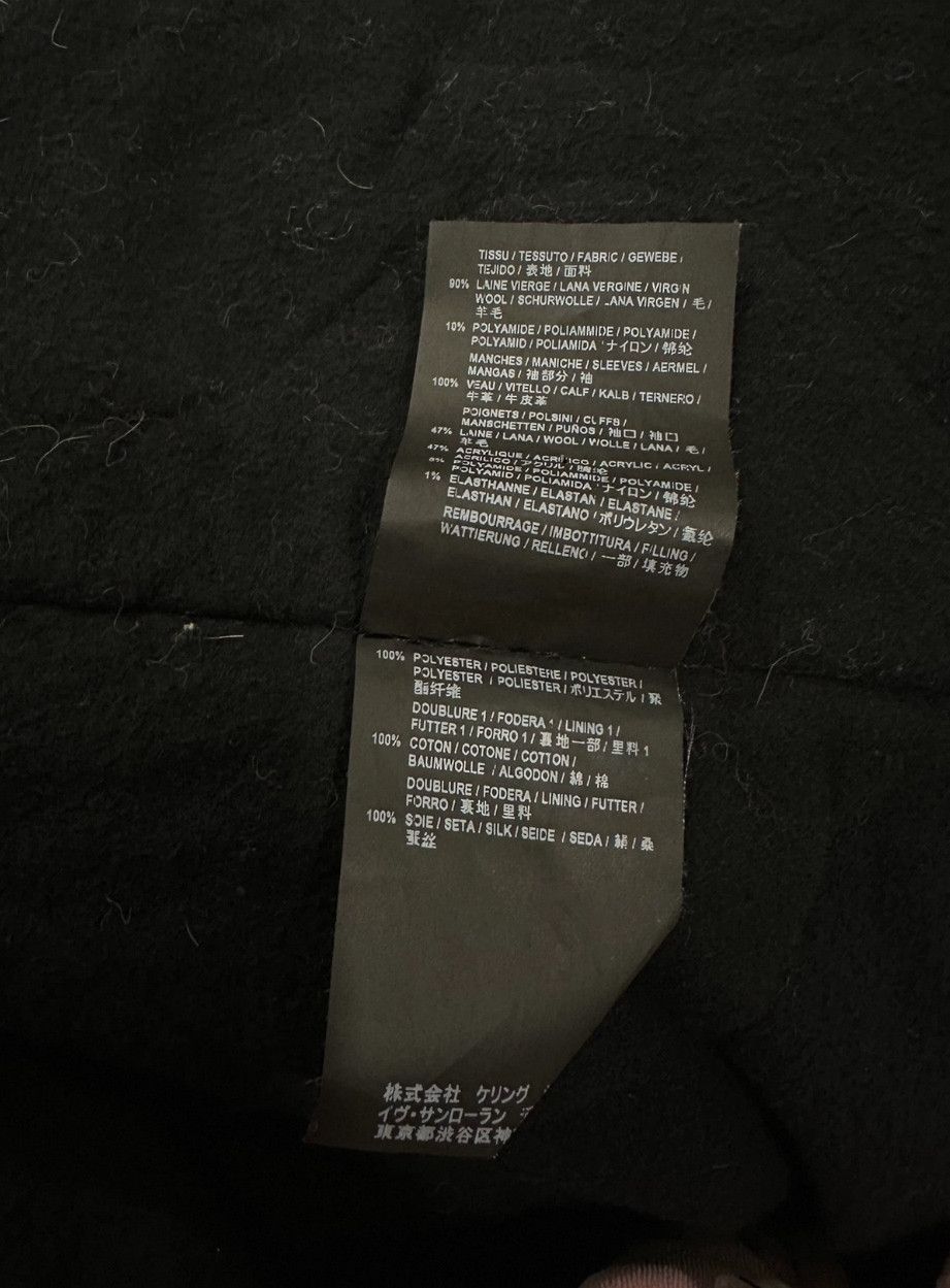 Saint Laurent Paris Saint Laurent Black Leather Sleeve Varsity Jacket- Size XS / US 0-2 / IT 36-38 - 6 Thumbnail