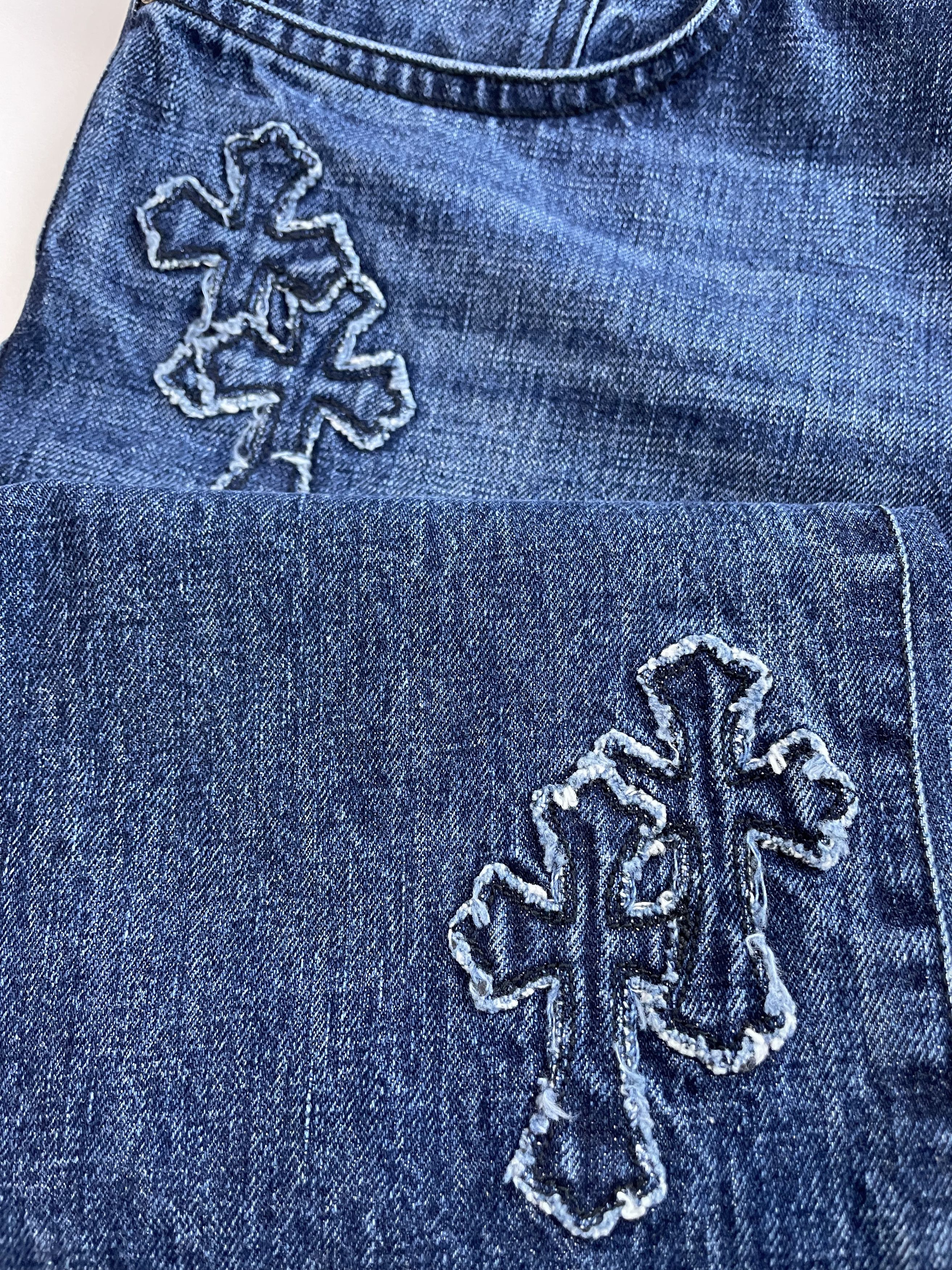 Chrome Hearts Chrome Hearts Denim Cross Patch Jeans Size US 31 - 8 Thumbnail