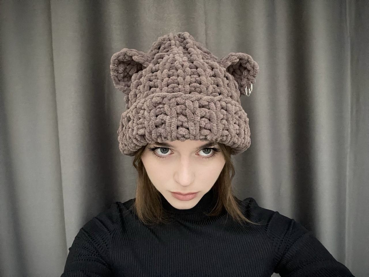 Handmade Handmade knitted hat 🐻 style Size ONE SIZE - 3 Thumbnail