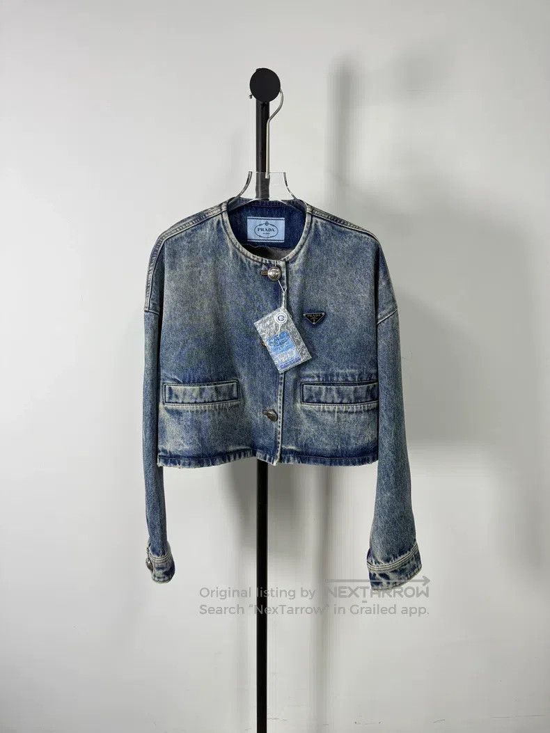 Prada Prada Round-neck denim jacket Size XXS / US 00 / IT 34 - 1 Thumbnail